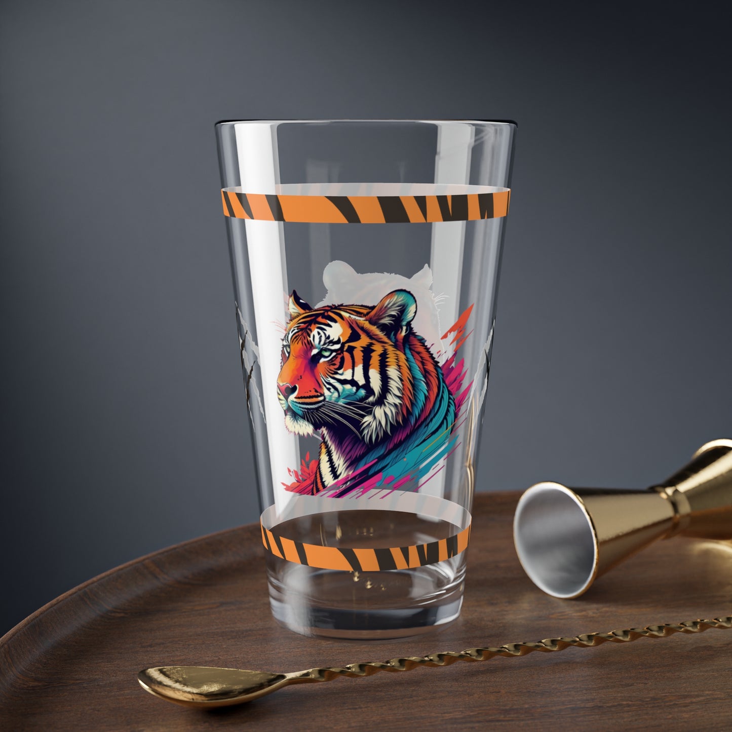 Calm in the Tiger's Stripes 16oz Tiger Pint Glass - Inspiring Strength, Courage, and Empowerment