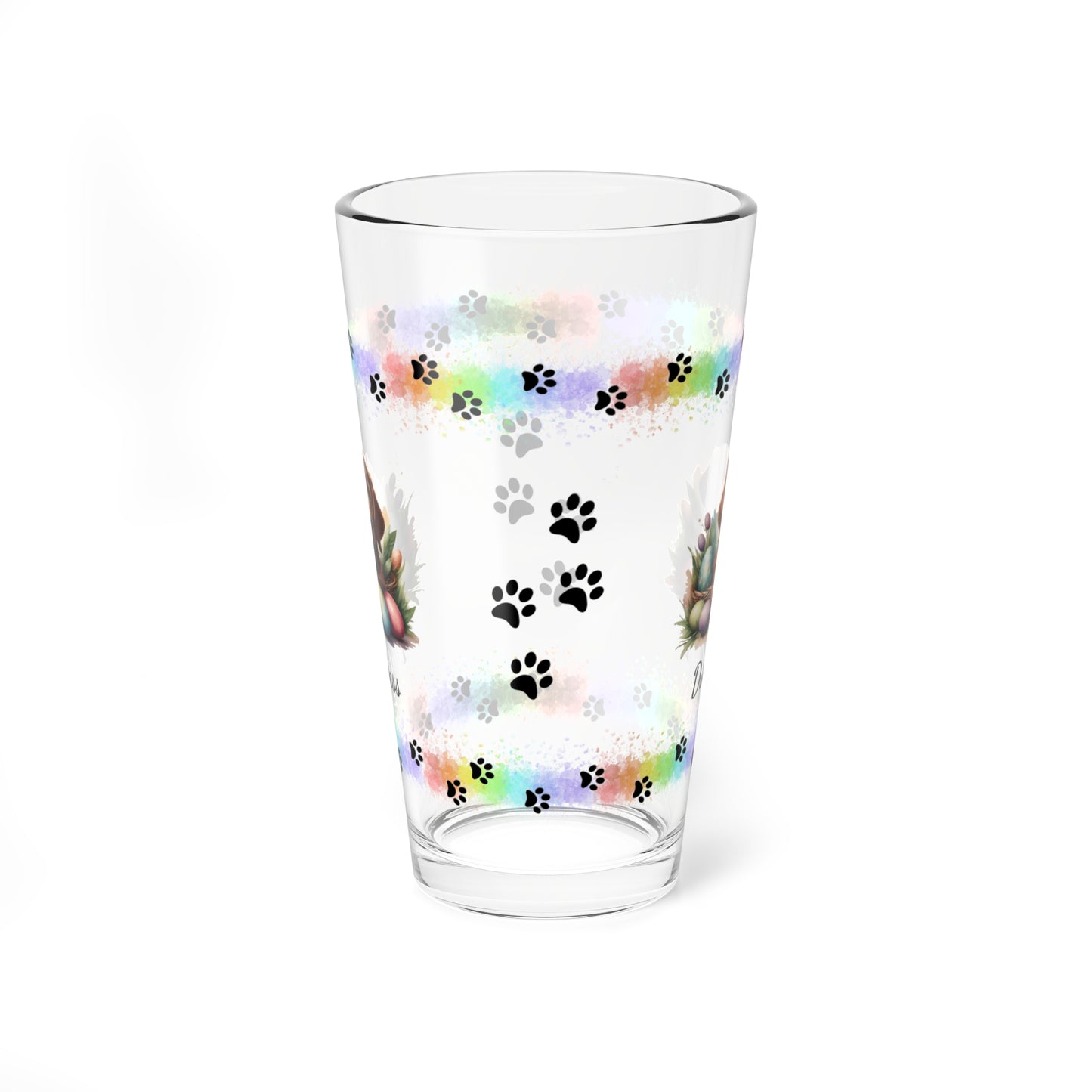 Irish Setter Personalized Easter Puppy 16oz Pint Glass - Custom Dog Design, Mental Health Gift, Easter Décor, and Festive Celebrations