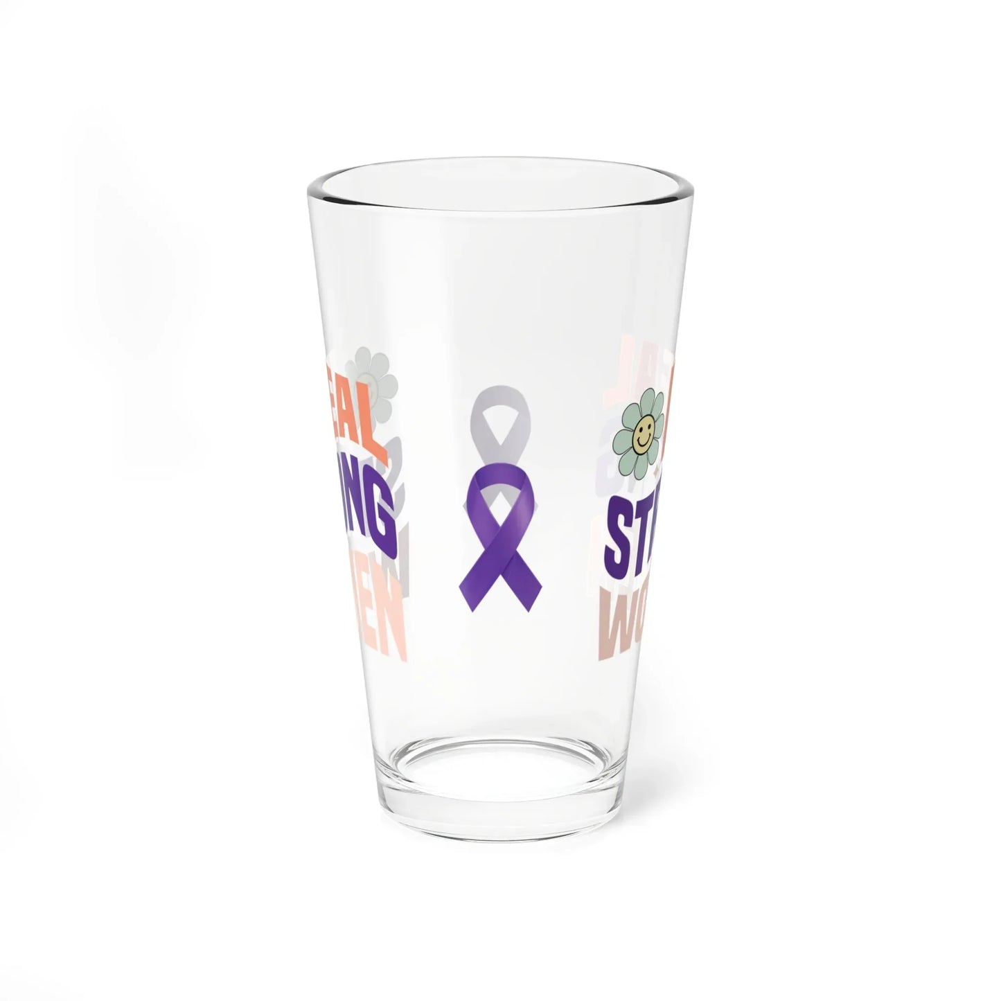 Shop our premium real strong women pint glass 16oz from MySisterIsASurvivor.
