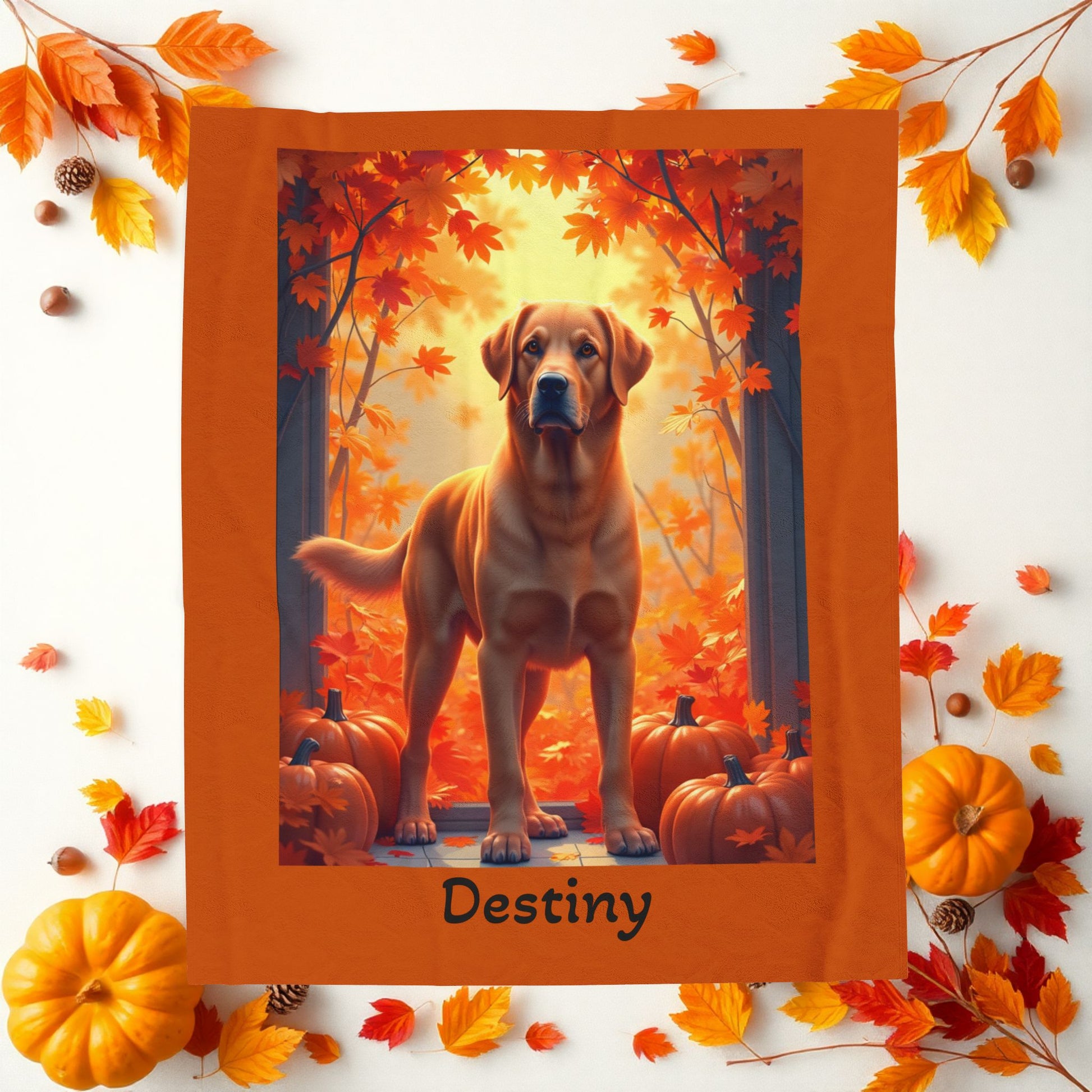 Labrador Retriever Fox Red Coat Velveteen Plush Blanket, Custom Dog Throw for Lab Fans