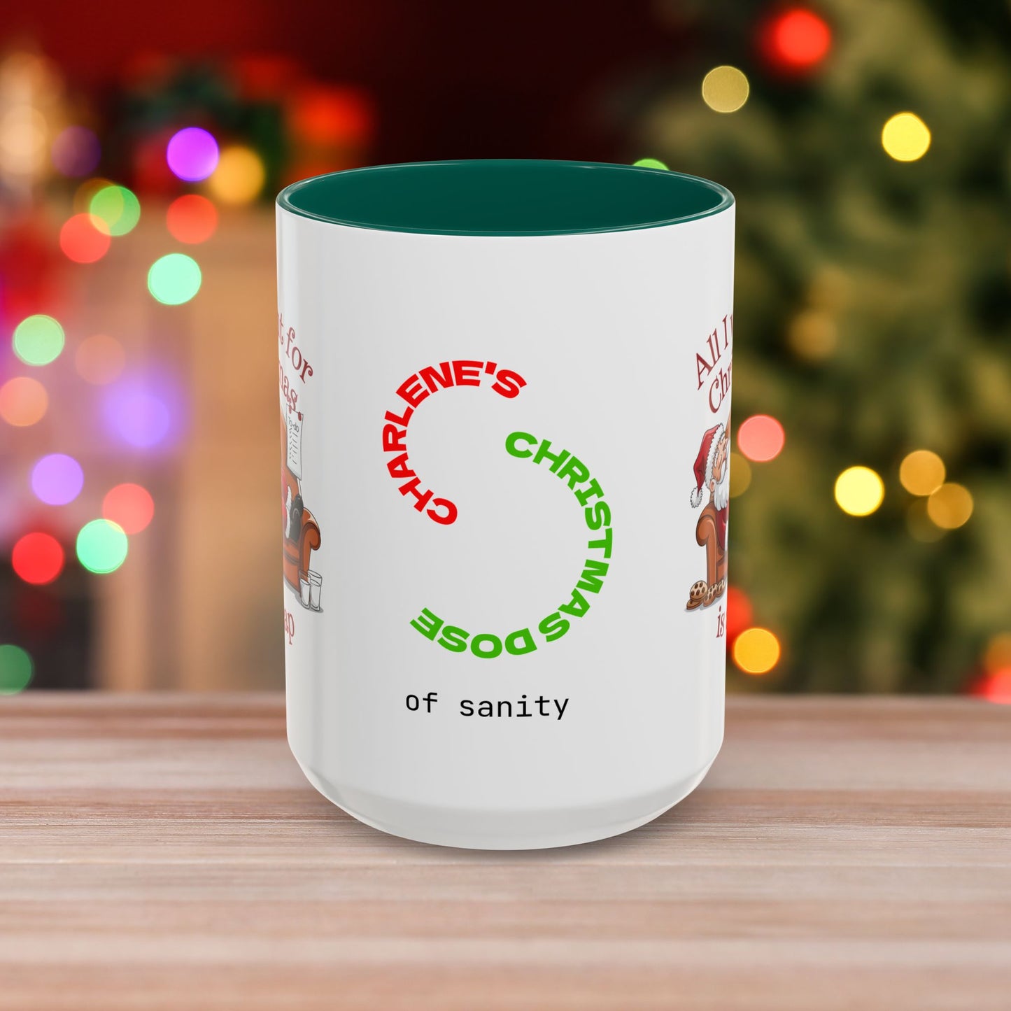 All I Want For Christmas Is A Nap - Colorful Holiday Mug with Accent Color