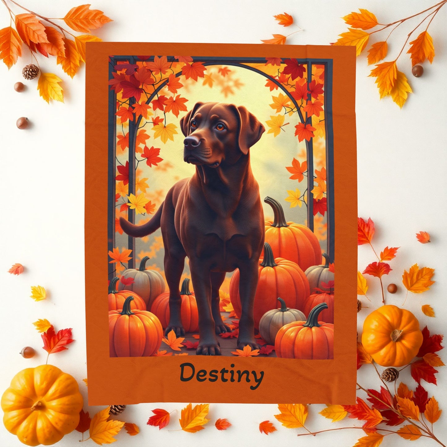 Labrador Retriever Chocolate Coat Velveteen Plush Blanket, Custom Plush Dog Throw for Labs