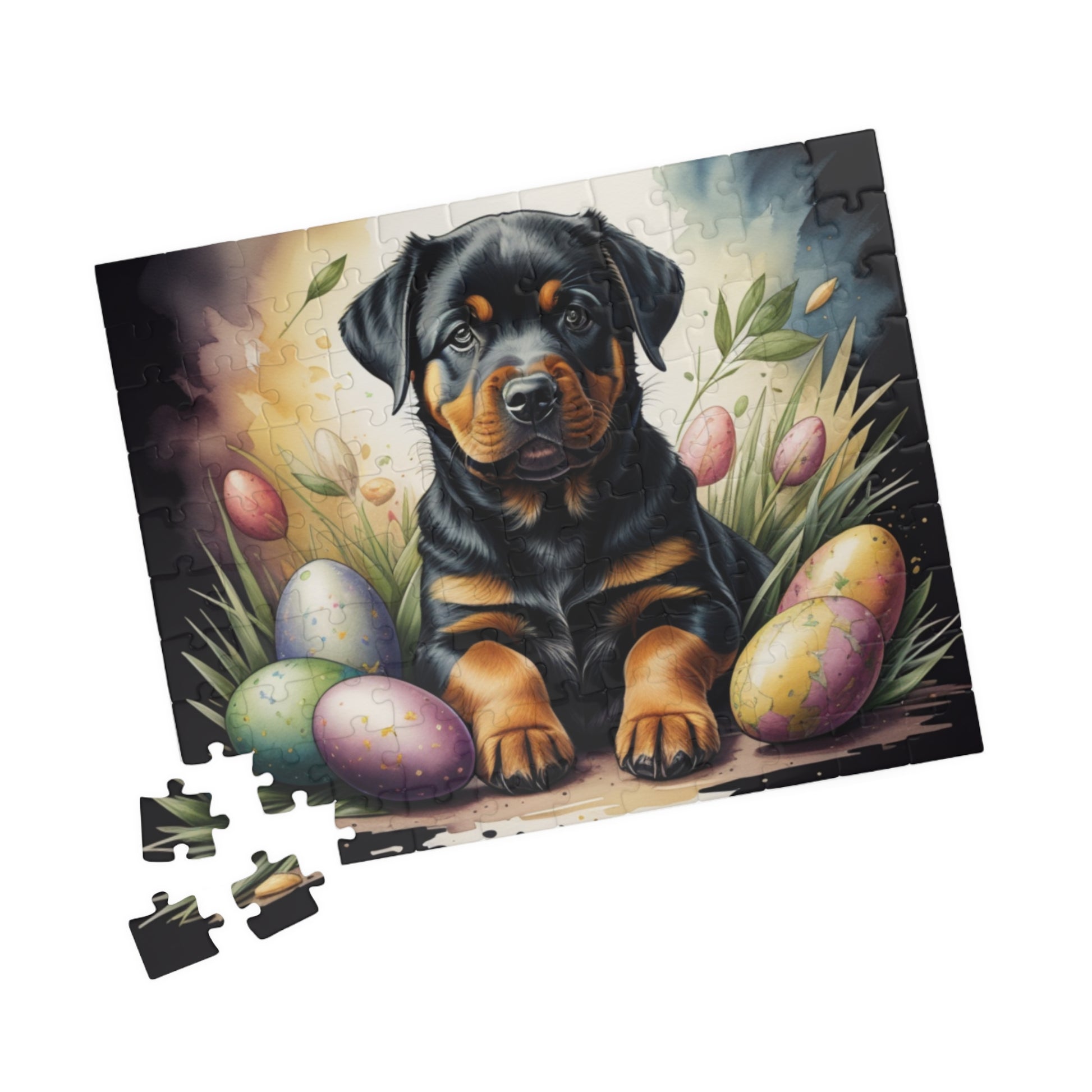 Rottweiler Easter Puppy Puzzle - Dog Lovers, Mental Health Benefits, Holiday Fun, Mindfulness, Stress Relief, Festive Gift