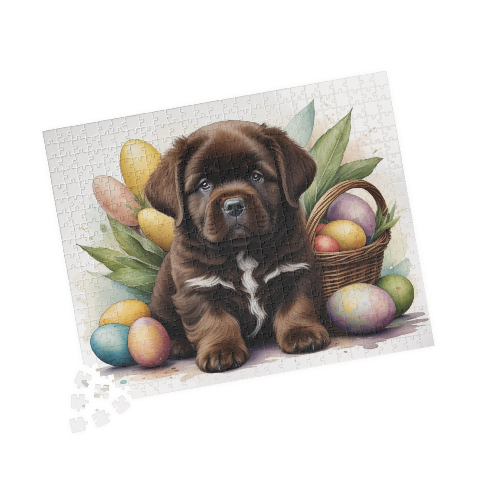 Newfoundland (Brown) Easter Puppy Puzzle - Dog Lovers, Mental Health Benefits, Holiday Fun, Mindfulness, Stress Relief, Festive Gift