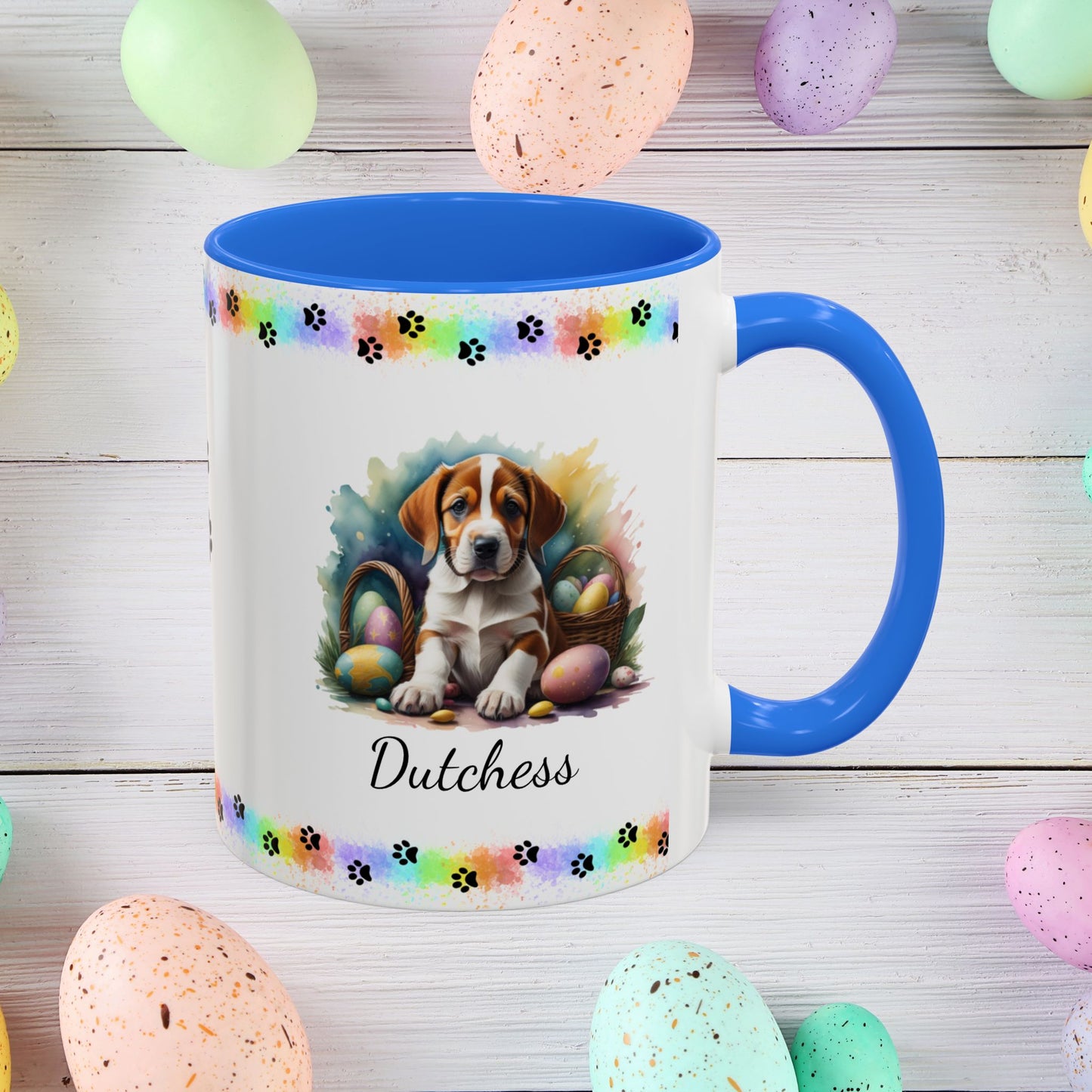 American Foxhound Easter puppy coffee mug, personalized cute dog gift, mental health support and cozy sipping