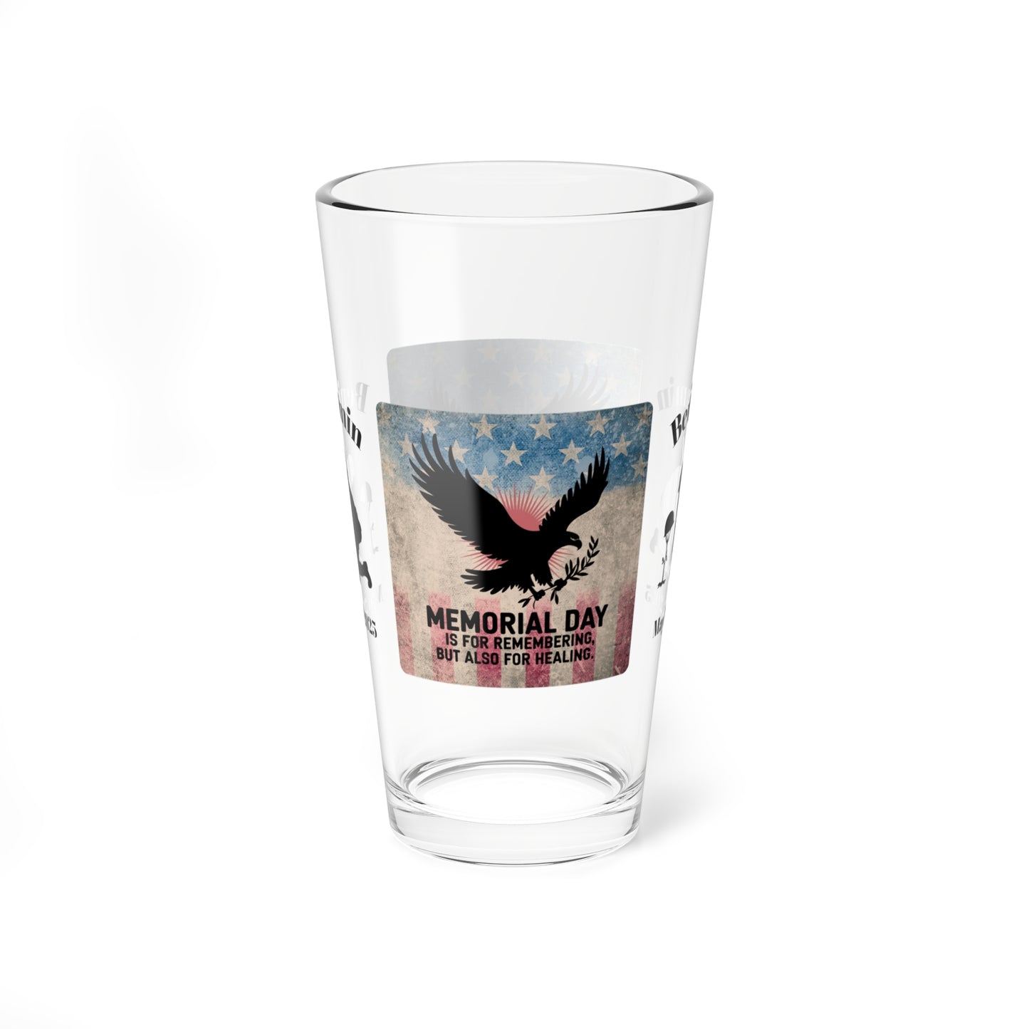 Personalized Memorial Day Pint Glass - "Memorial Day Is For Remembering", PTSD Awareness Gift for Veterans & Memorial Days