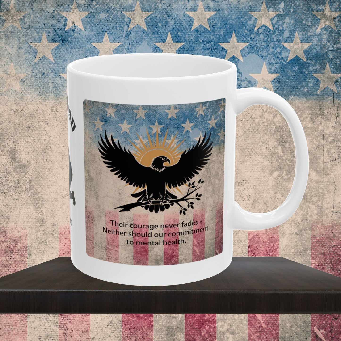Personalized Memorial Day Mug - "Their Courage Never Fades" PTSD Support Tribute