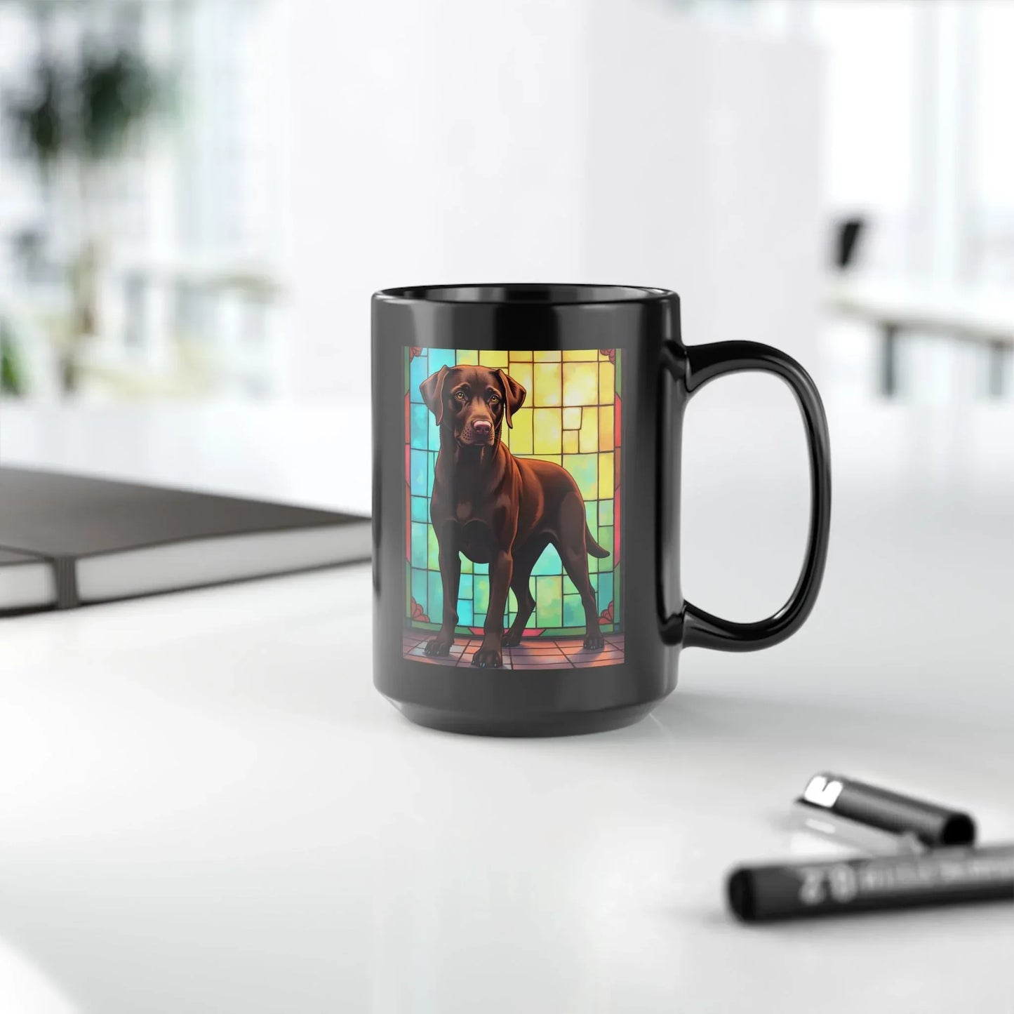 Shop our premium labrador retriever chocolate mug from MySisterIsASurvivor.