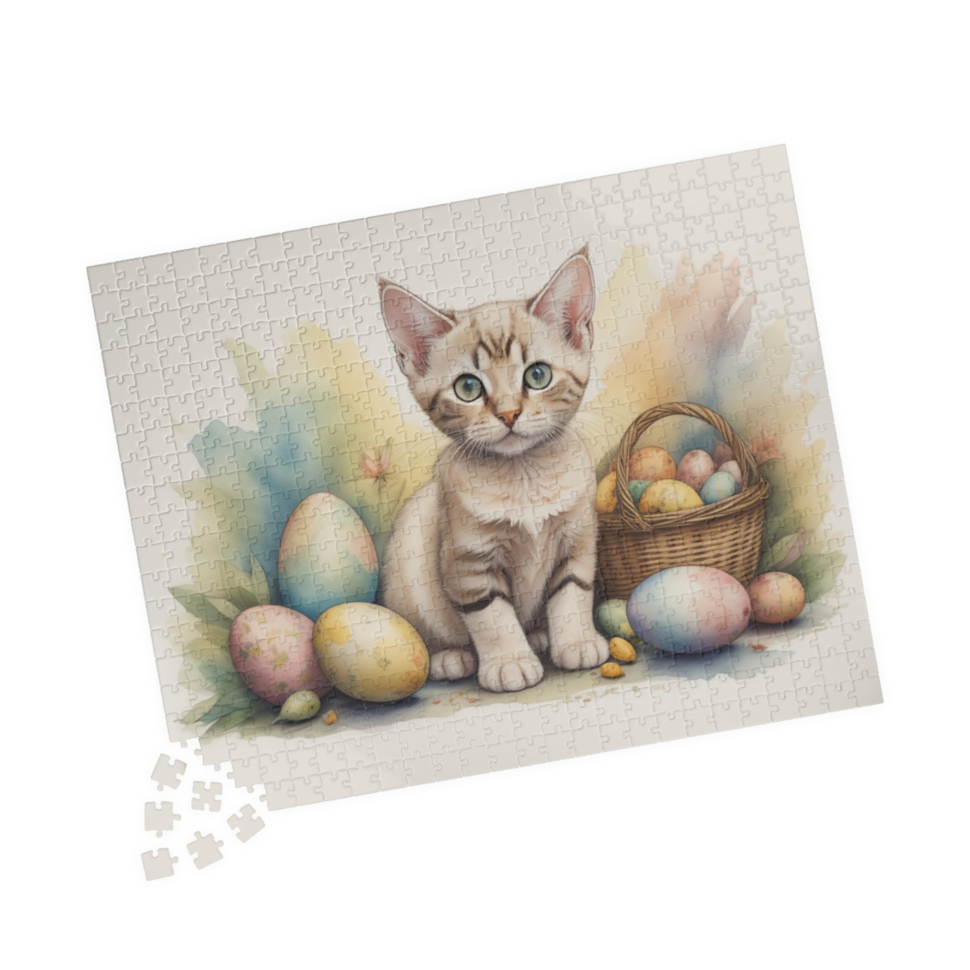 Devon Rex Easter Kitten Puzzle - Cat Lovers, Mental Health Benefits, Holiday Fun, Mindfulness, Stress Relief, Festive Gift
