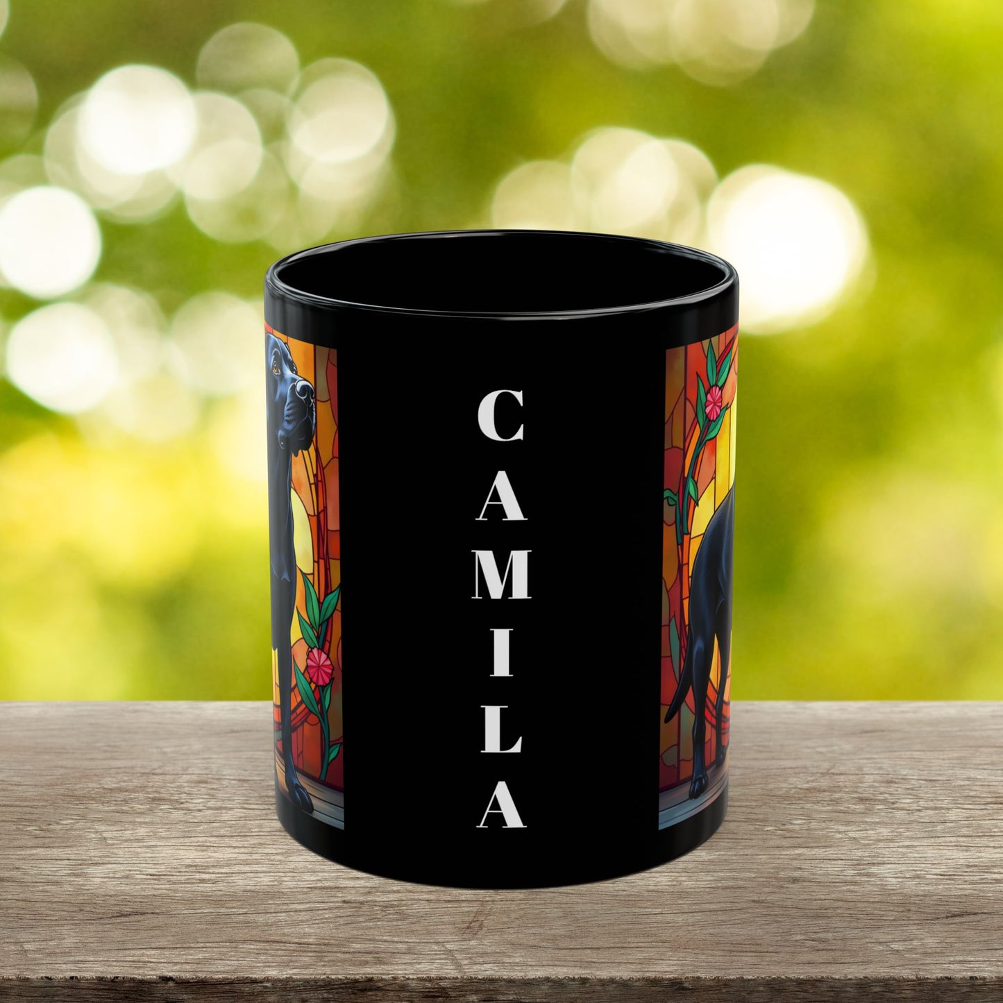 Labrador Retriever Black personalized mug, custom dog coffee cup gift for Lab lovers