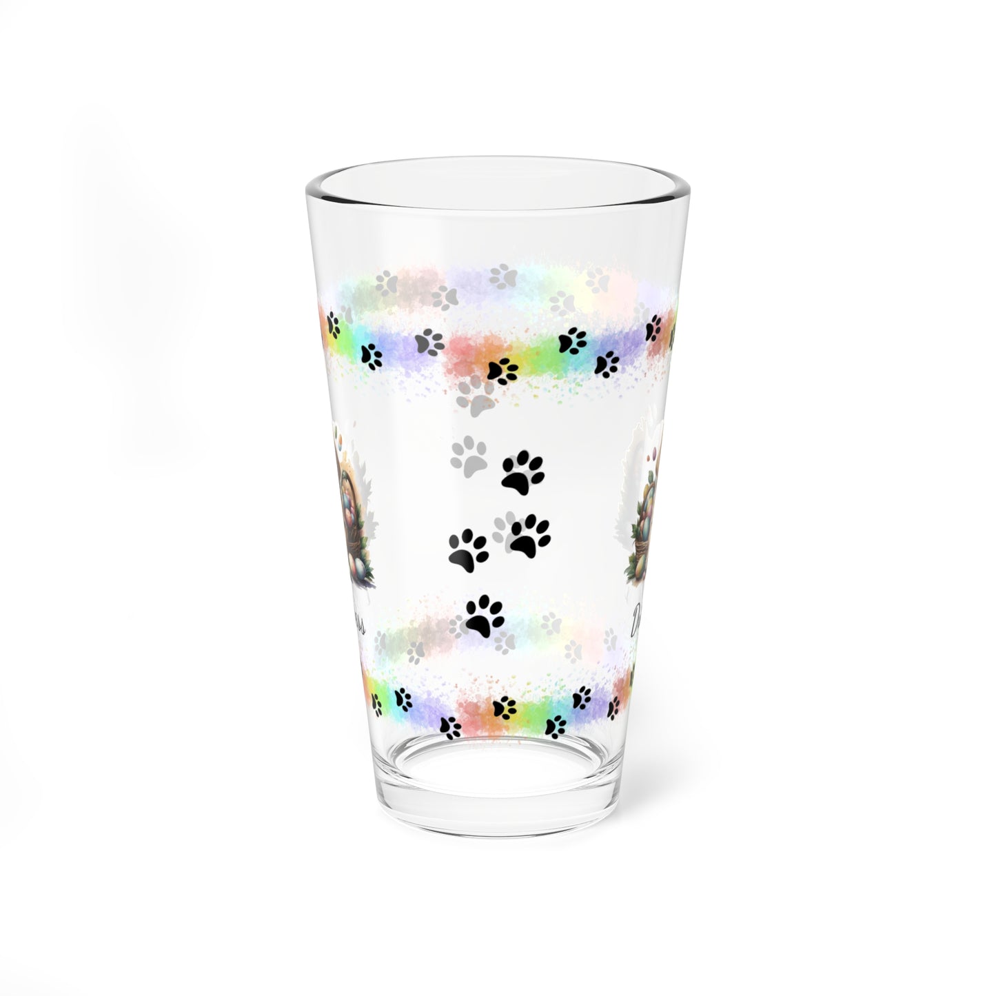 Golden Retriever Personalized Easter Puppy 16oz Pint Glass - Custom Dog Design, Mental Health Gift, Easter Décor, and Festive Celebrations