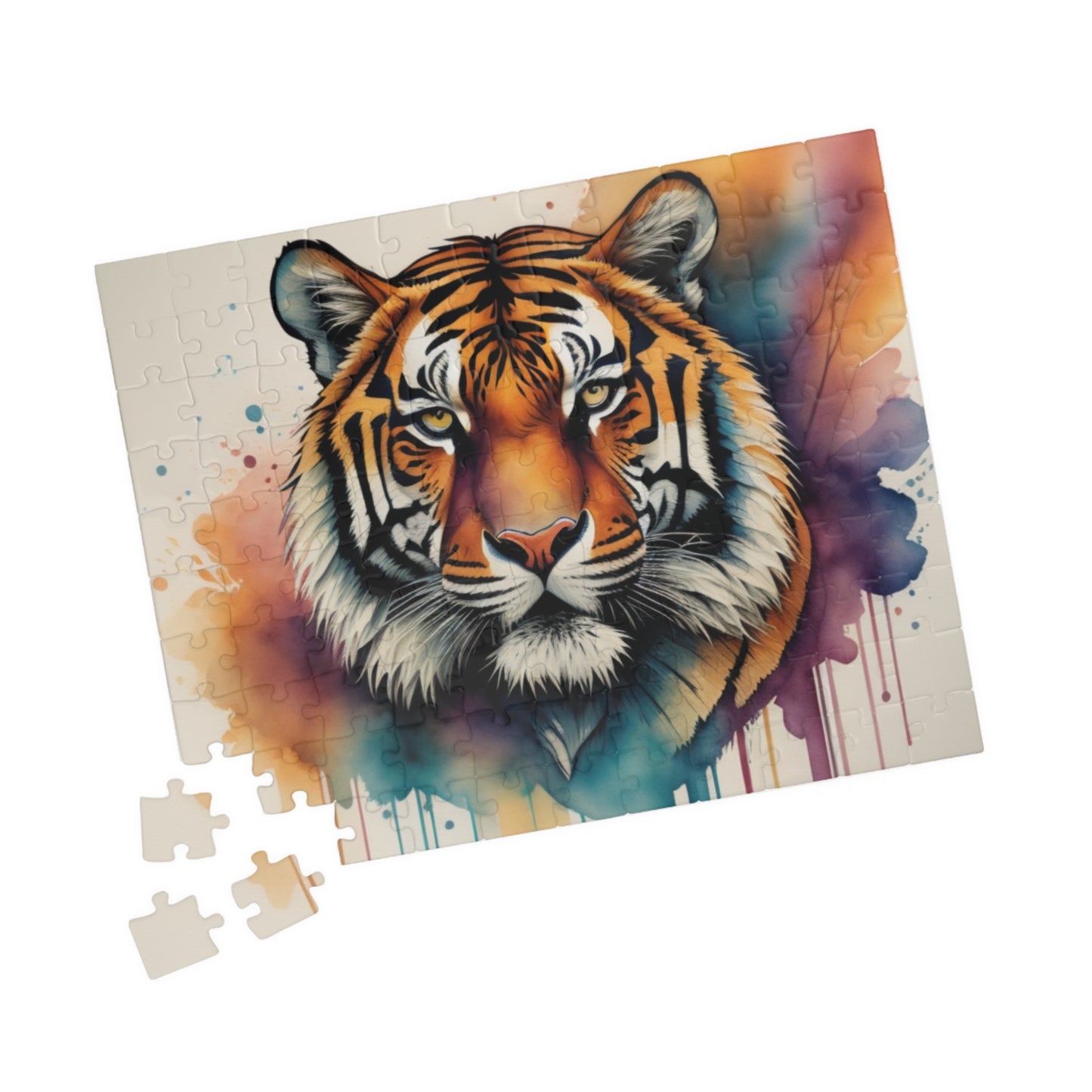Calm tiger moving through tall grass, featured on a puzzle that blends nature, peace, and quiet focus
