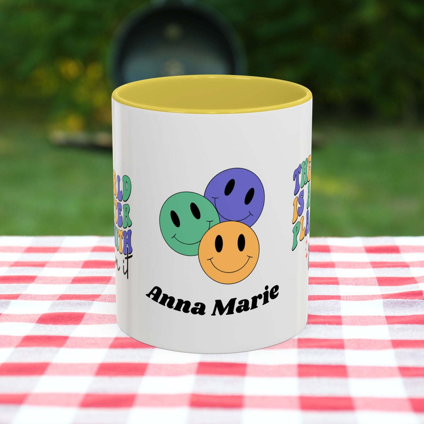 The World is a Better Place with You in It - Custom Retro Inspirational Wellness Mug for Mental Health Support
