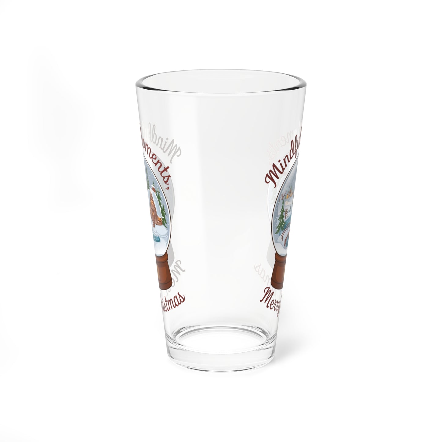Mindful Moments, Merry Christmas, Christmas Pint Glass, 16oz