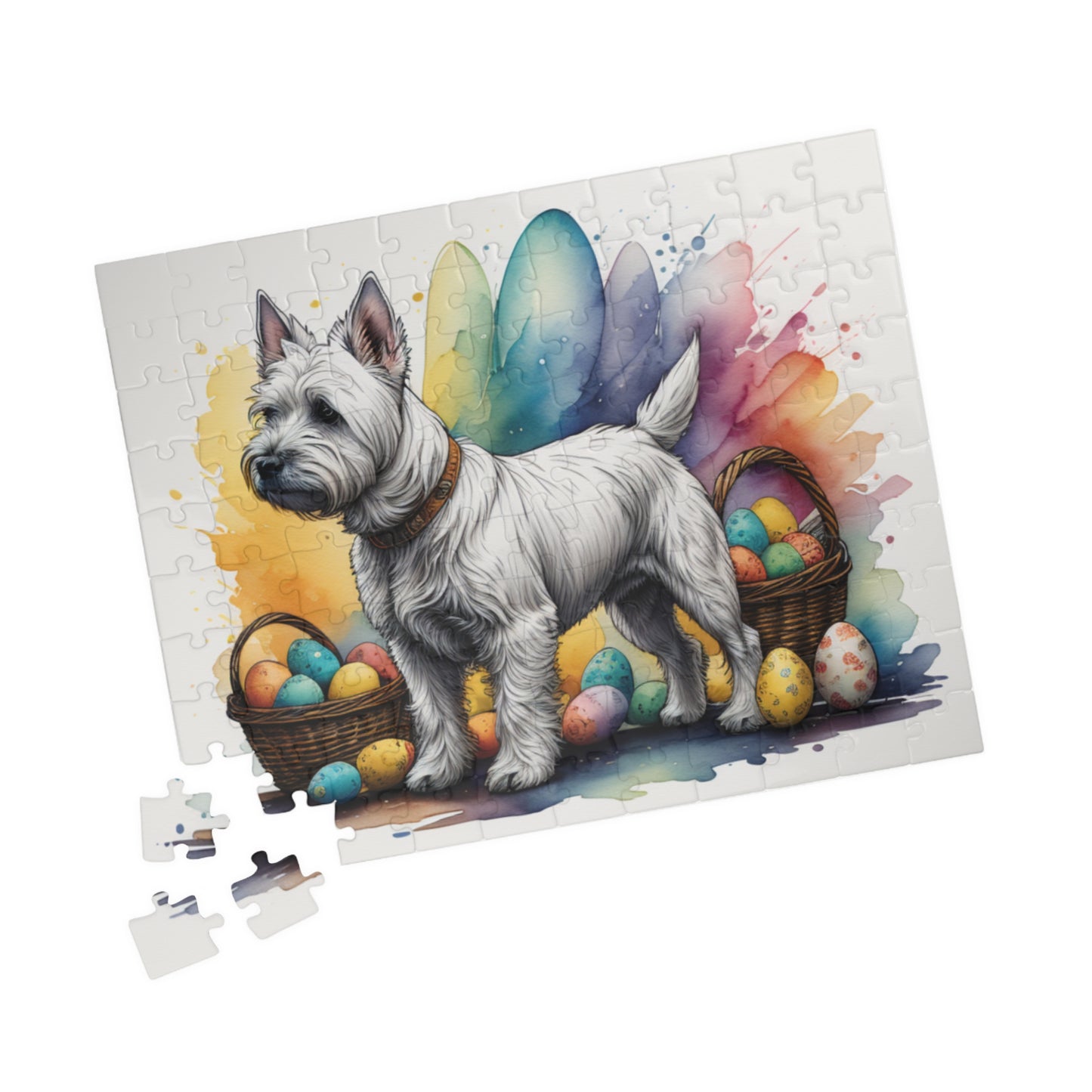 West Highland Terrier Easter Puppy Puzzle - Dog Lovers, Mental Health Benefits, Holiday Fun, Mindfulness, Stress Relief, Festive Gift
