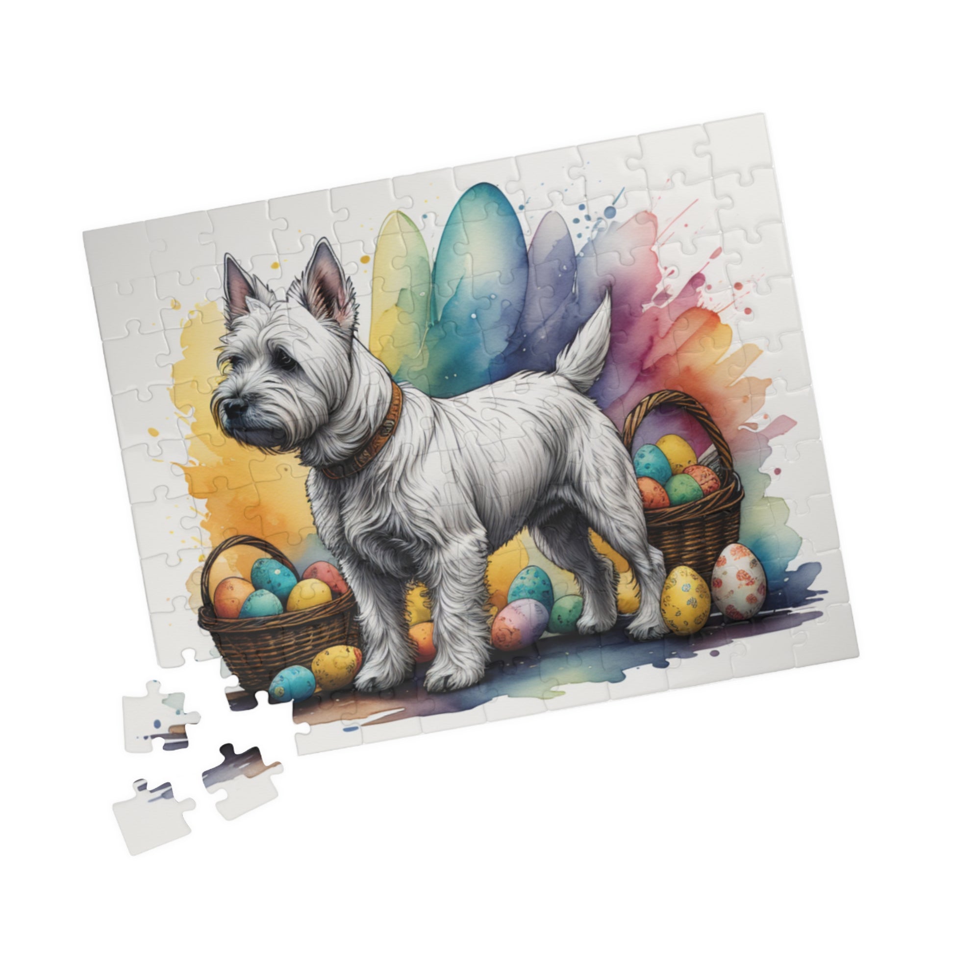 West Highland Terrier Easter Puppy Puzzle - Dog Lovers, Mental Health Benefits, Holiday Fun, Mindfulness, Stress Relief, Festive Gift