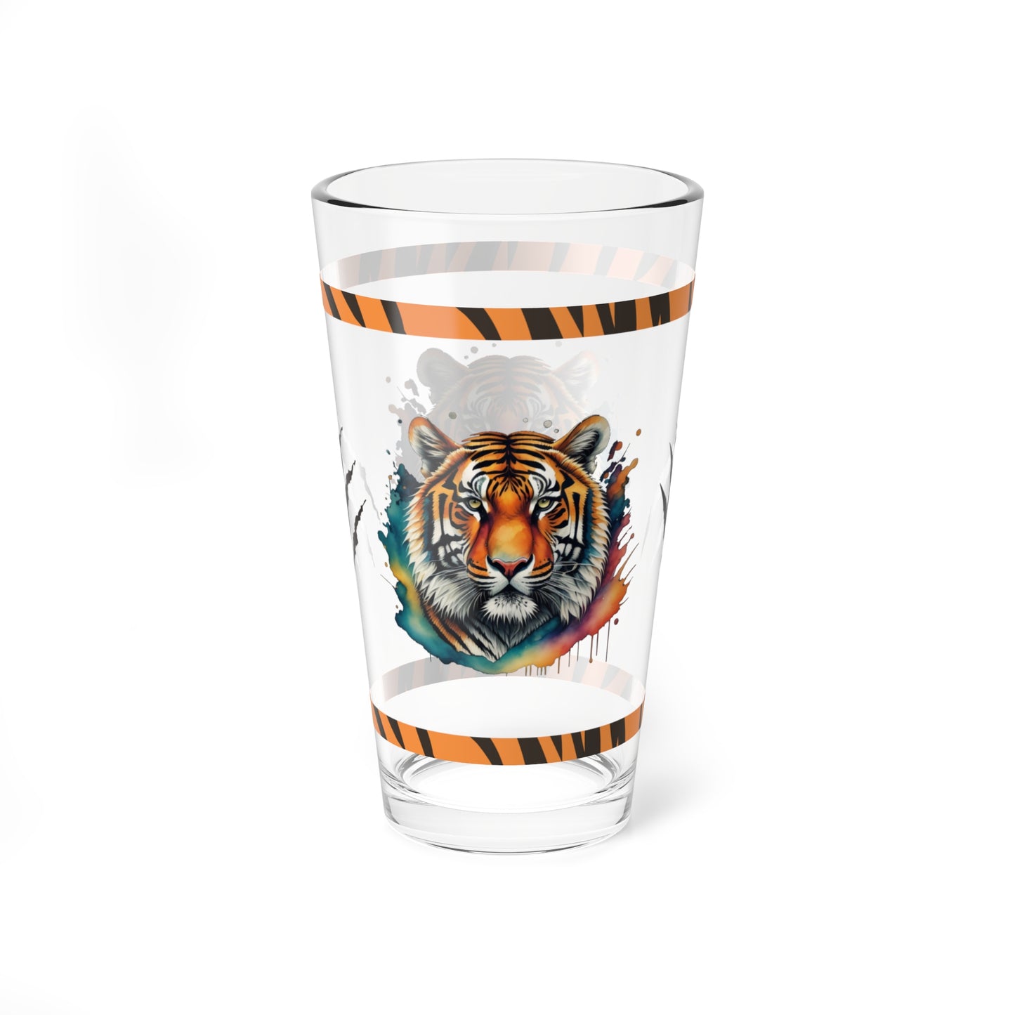 Tiger Tranquility 16oz Tiger Pint Glass - Inspiring Strength, Courage, and Empowerment