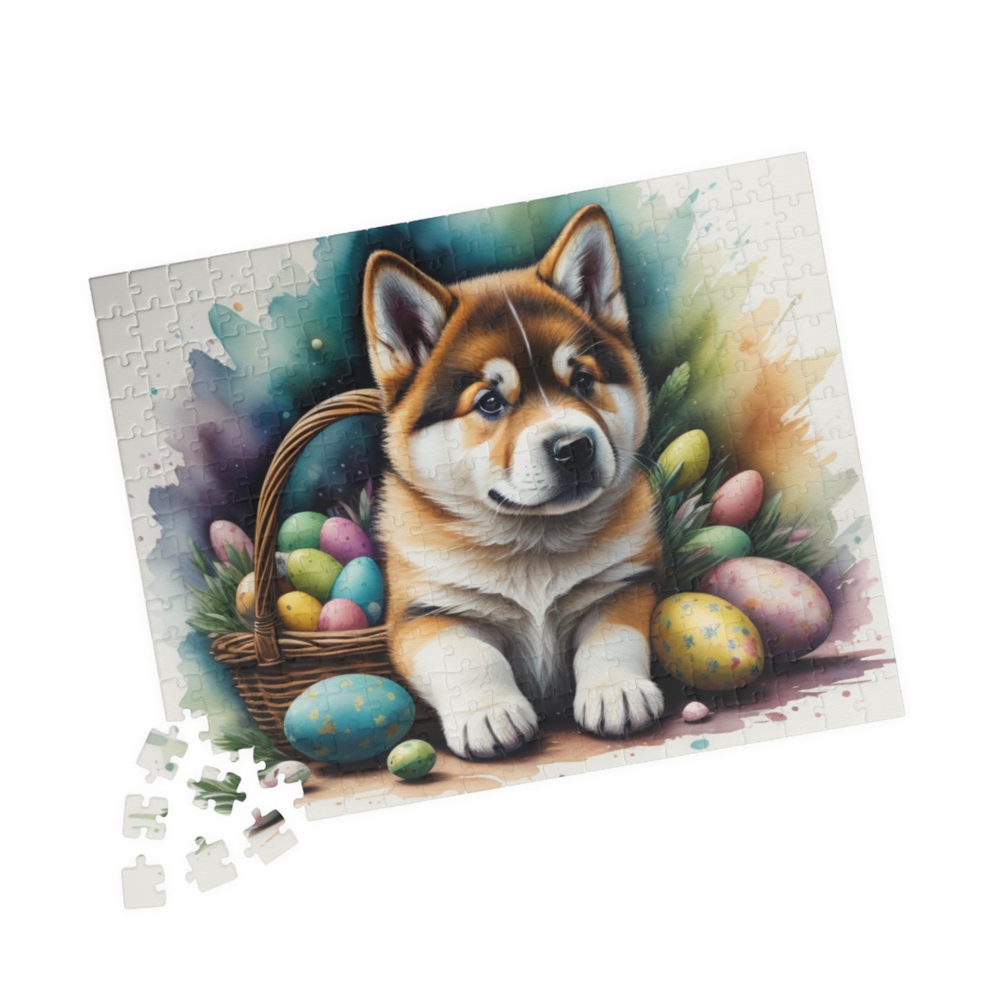 Akita Easter Puppy Puzzle - Dog Lovers, Mental Health Benefits, Holiday Fun, Mindfulness, Stress Relief, Festive Gift