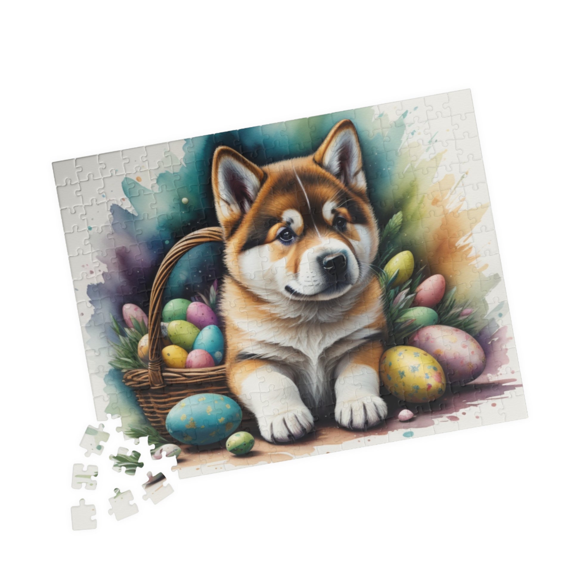 Akita Easter Puppy Puzzle - Dog Lovers, Mental Health Benefits, Holiday Fun, Mindfulness, Stress Relief, Festive Gift