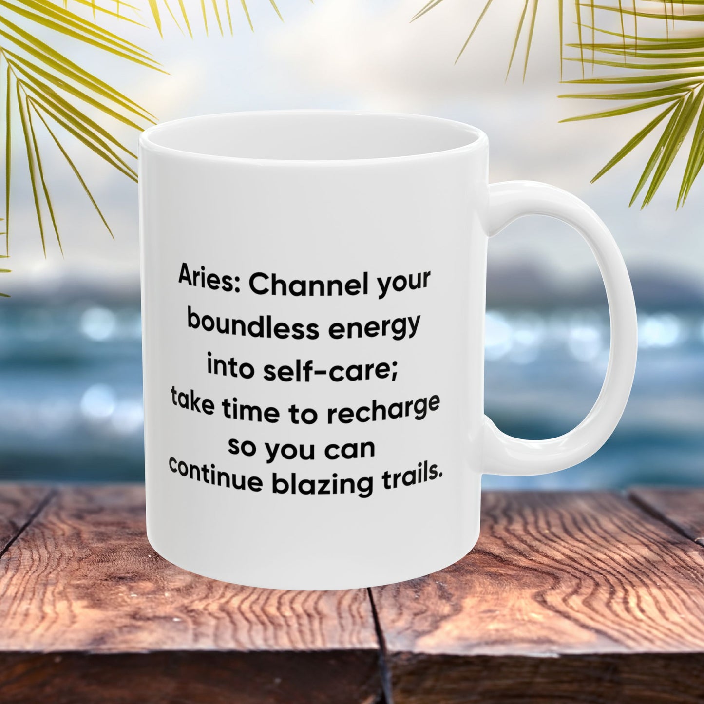 Aries zodiac mug, custom horoscope coffee cup, astrology birthday gift for Aries star sign fans