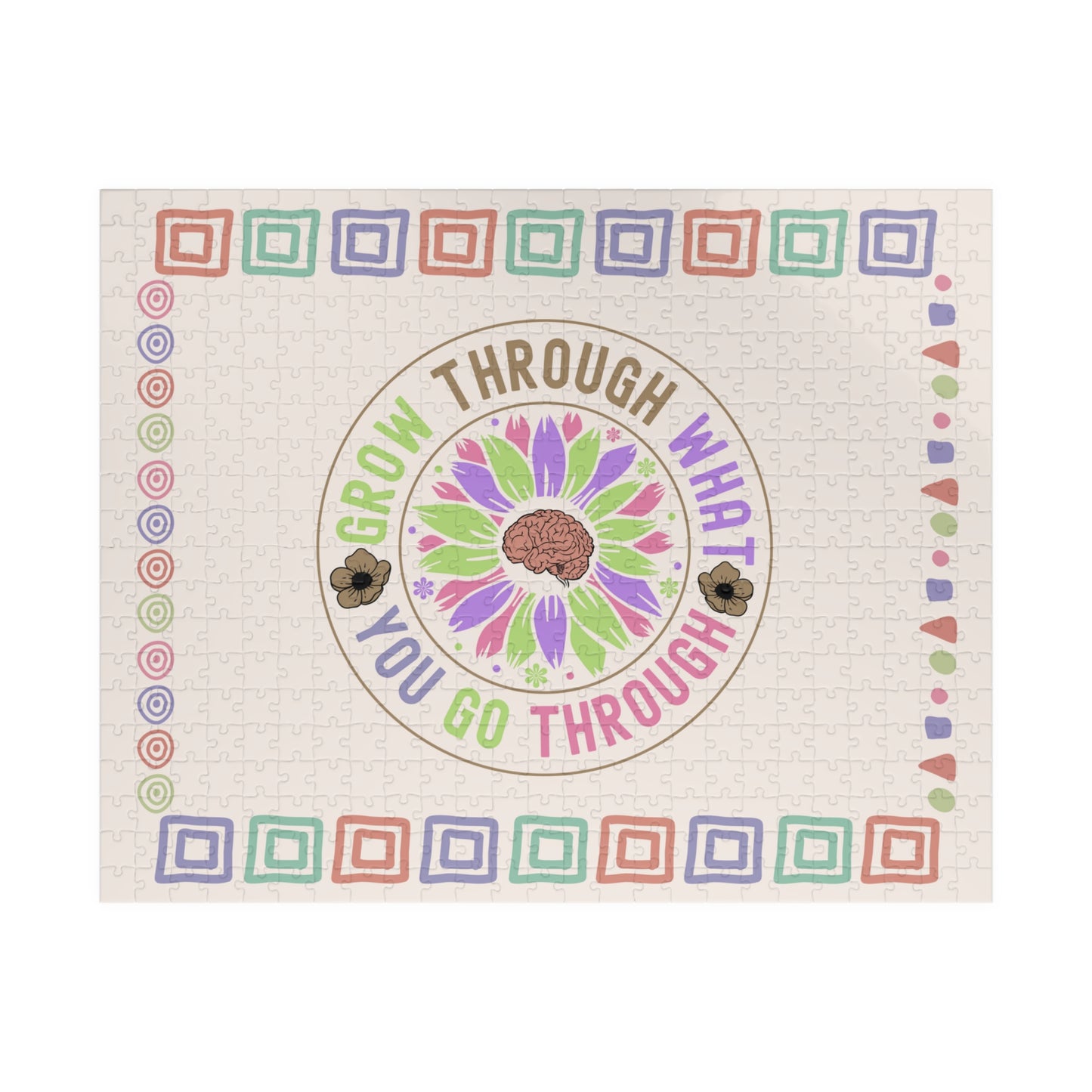 Grow Through What You Go Through - Mental Health Quote Puzzle