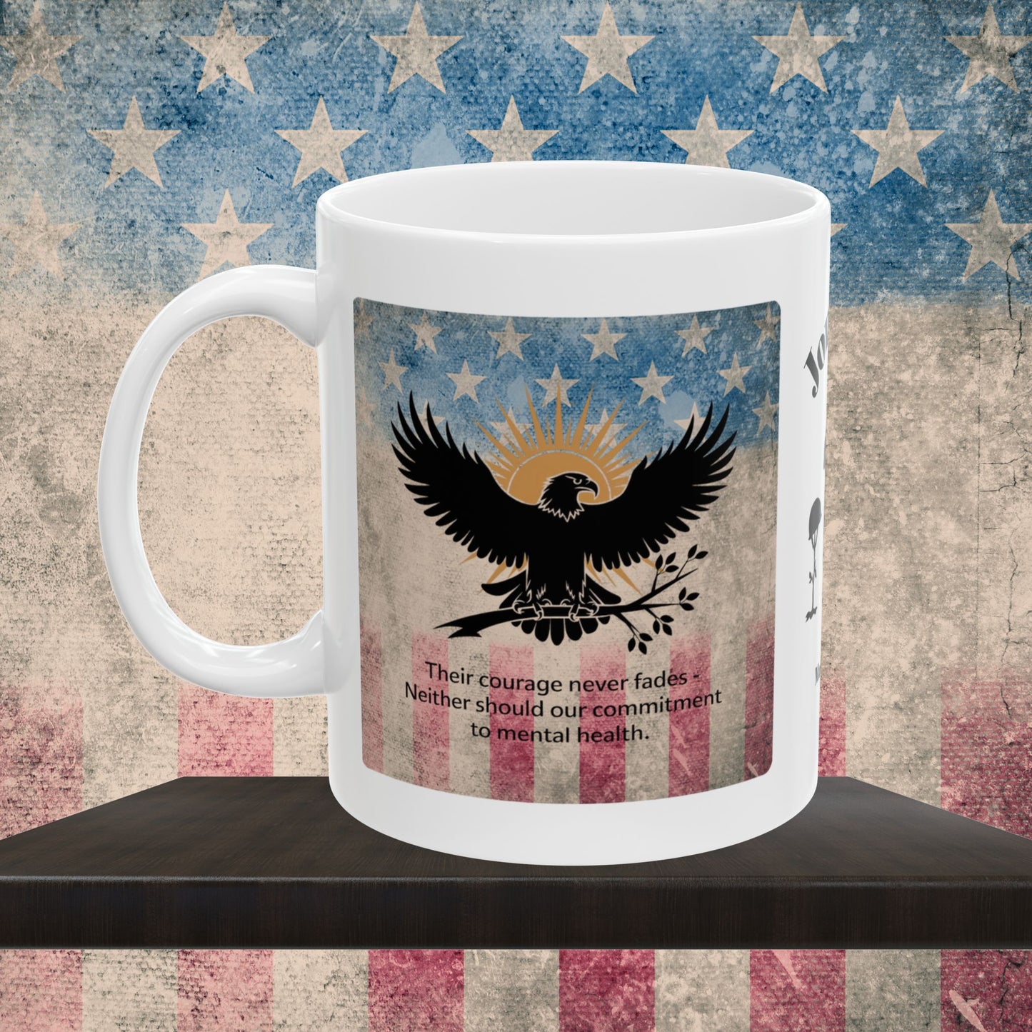 Personalized Memorial Day Mug - "Their Courage Never Fades" PTSD Support Tribute