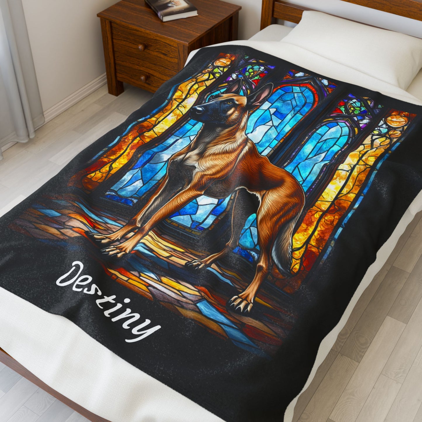 Belgian Malinois Mahogany Coat Velveteen Blanket, Custom Dog Throw, Personalized Gift for Humans