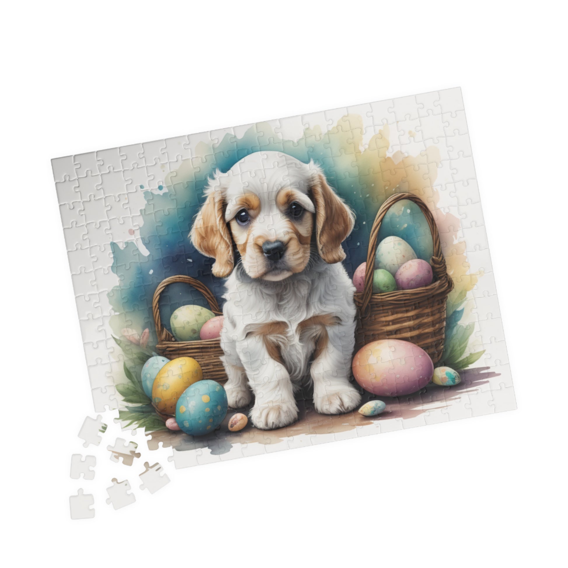 Cocker Spaniel (Orange & White) Easter Puppy Puzzle - Dog Lovers, Mental Health Benefits, Holiday Fun, Mindfulness, Stress Relief, Festive Gift