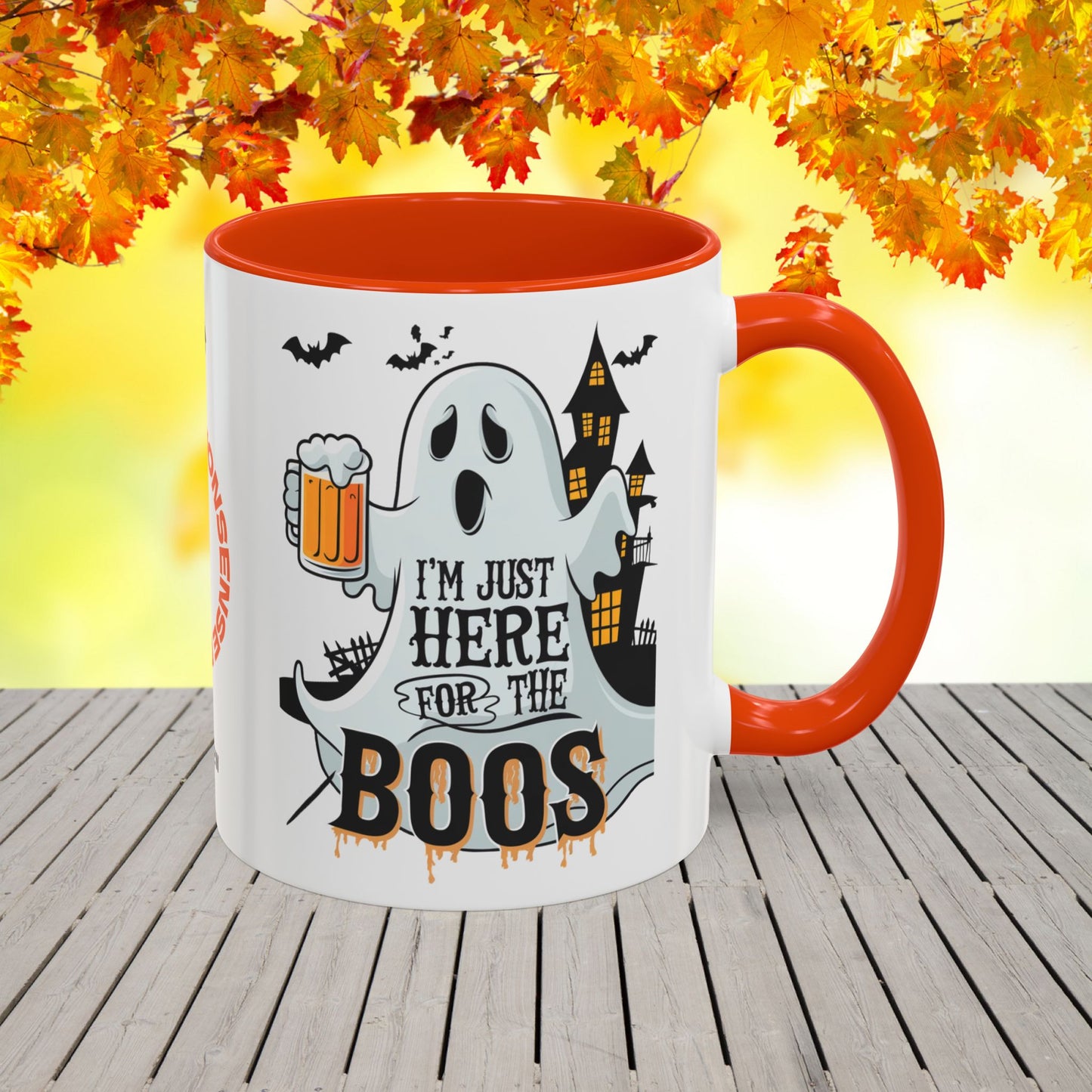 Just Here for the Boos Halloween Mug -fun personalized coffee cup for fall & positivity