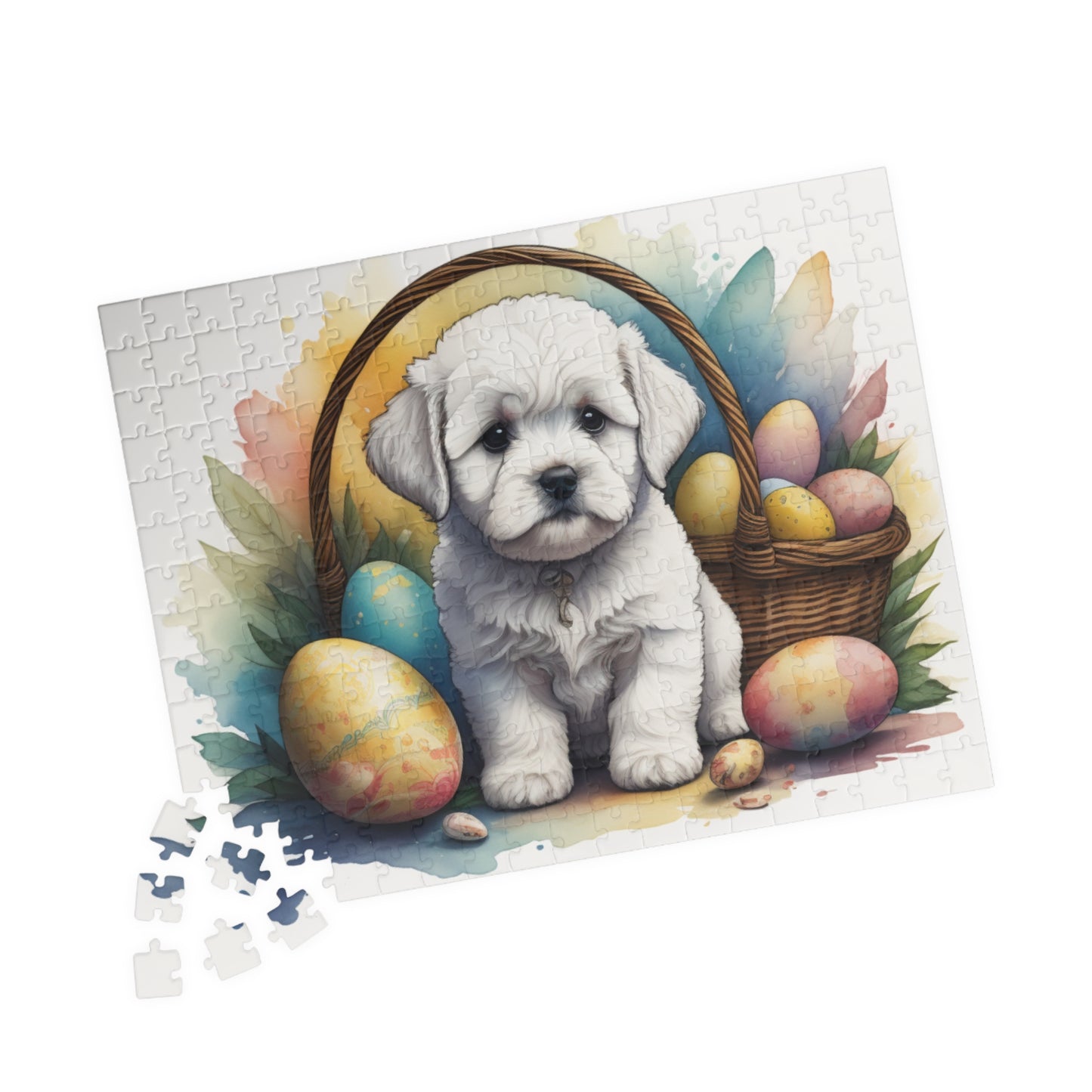 Bichon Frise Easter Puppy Puzzle - Dog Lovers, Mental Health Benefits, Holiday Fun, Mindfulness, Stress Relief, Festive Gift