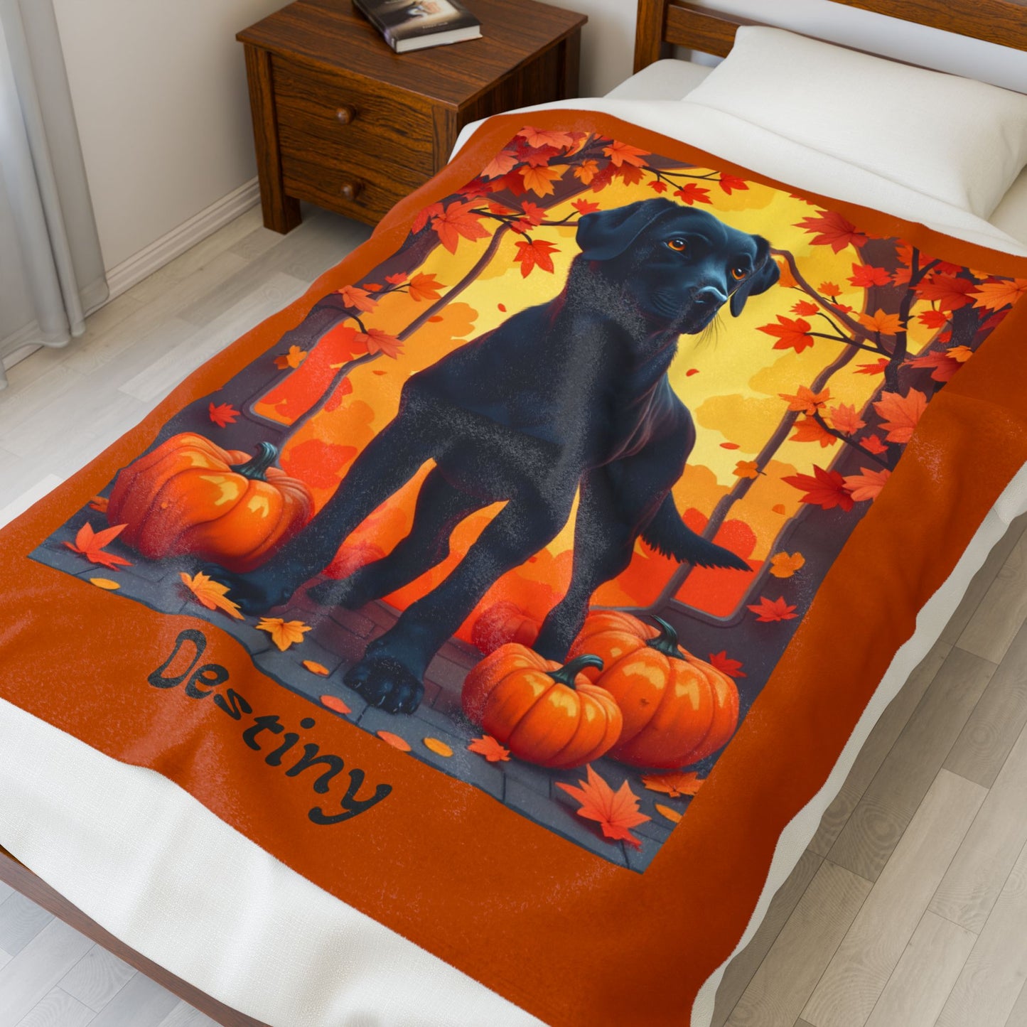Black Labrador Retriever velveteen plush blanket, custom dog throw for lab parents and pet lovers - MySisterIsASurvivor