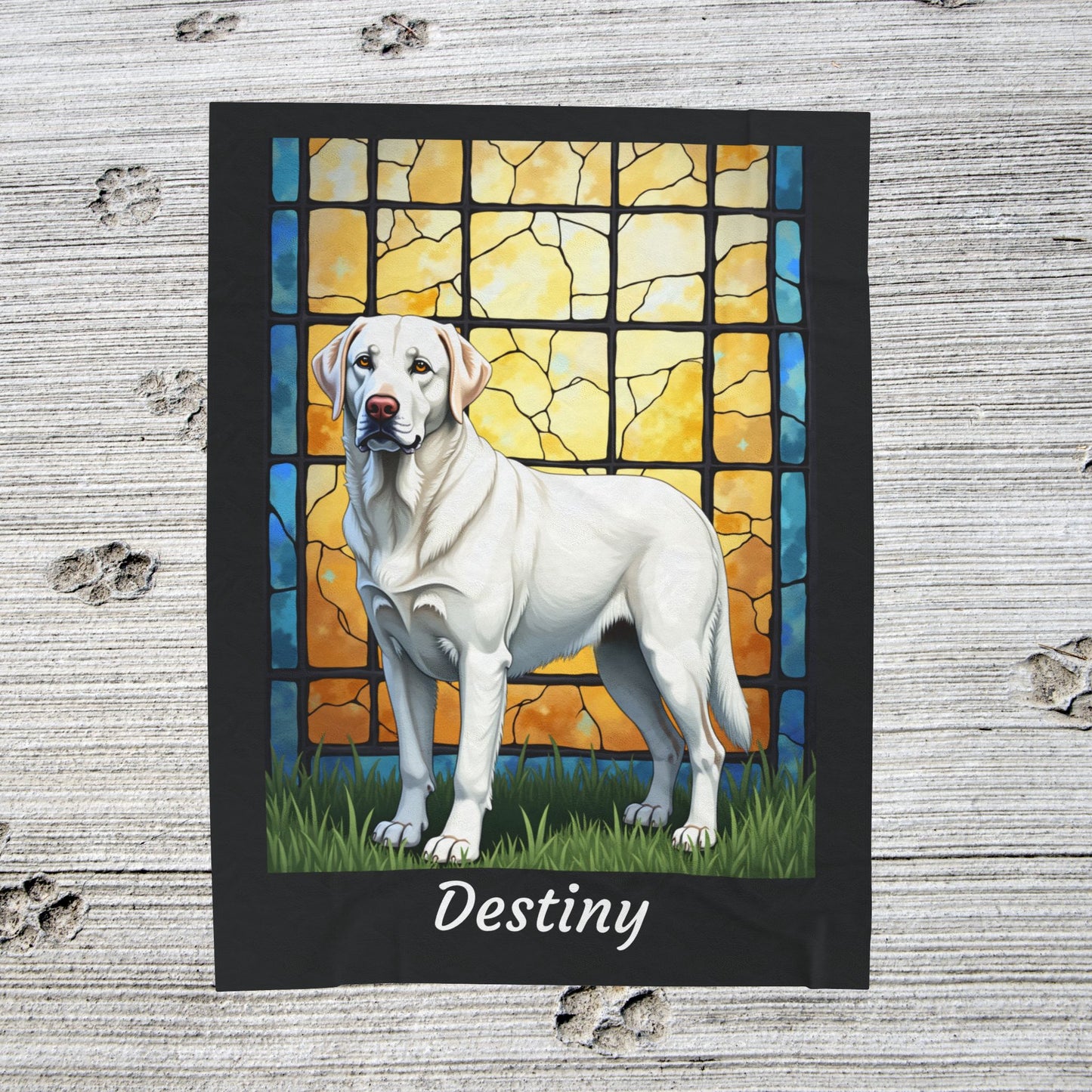 Labrador Retriever White Coat Blanket, Velveteen Plush Custom Dog Art Throw, Pet Lover Gift for Humans