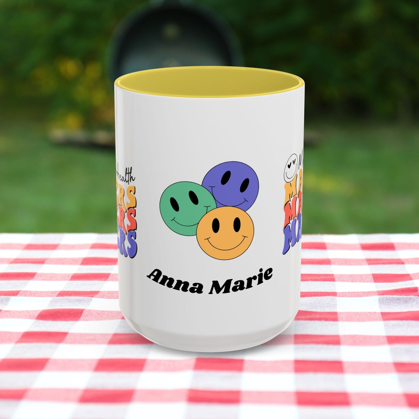Mental Health Matters - Custom Retro Uplifting Mug for Mental Health Support & Emotional Well-Being