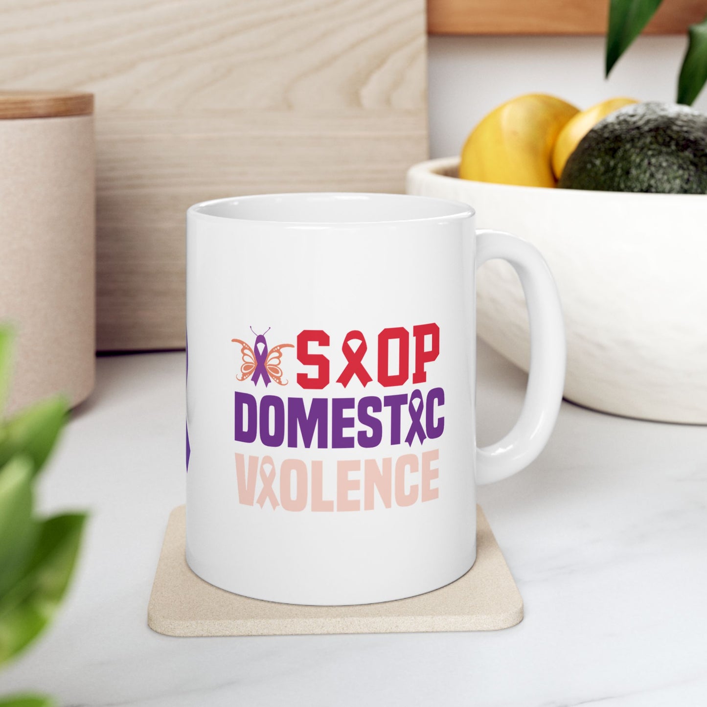 Stop Domestic Violence Ceramic Mug - Empowerment & Awareness
