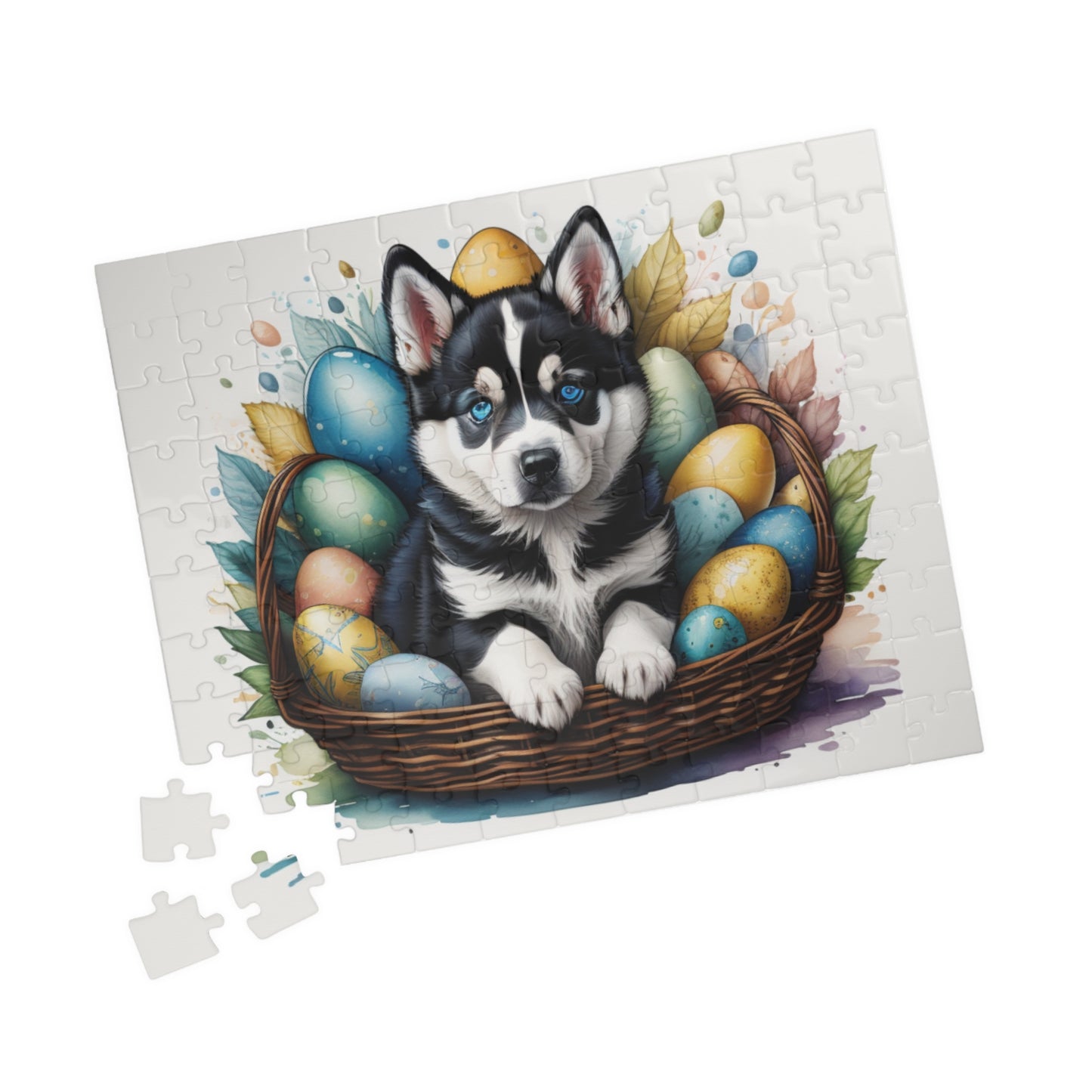 Siberian Husky Easter Puppy Puzzle - Dog Lovers, Mental Health Benefits, Holiday Fun, Mindfulness, Stress Relief, Festive Gift