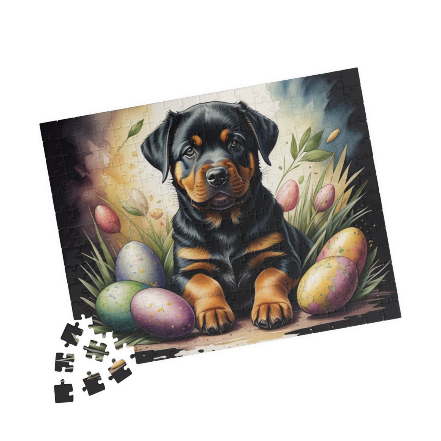 Rottweiler Easter Puppy Puzzle - Dog Lovers, Mental Health Benefits, Holiday Fun, Mindfulness, Stress Relief, Festive Gift