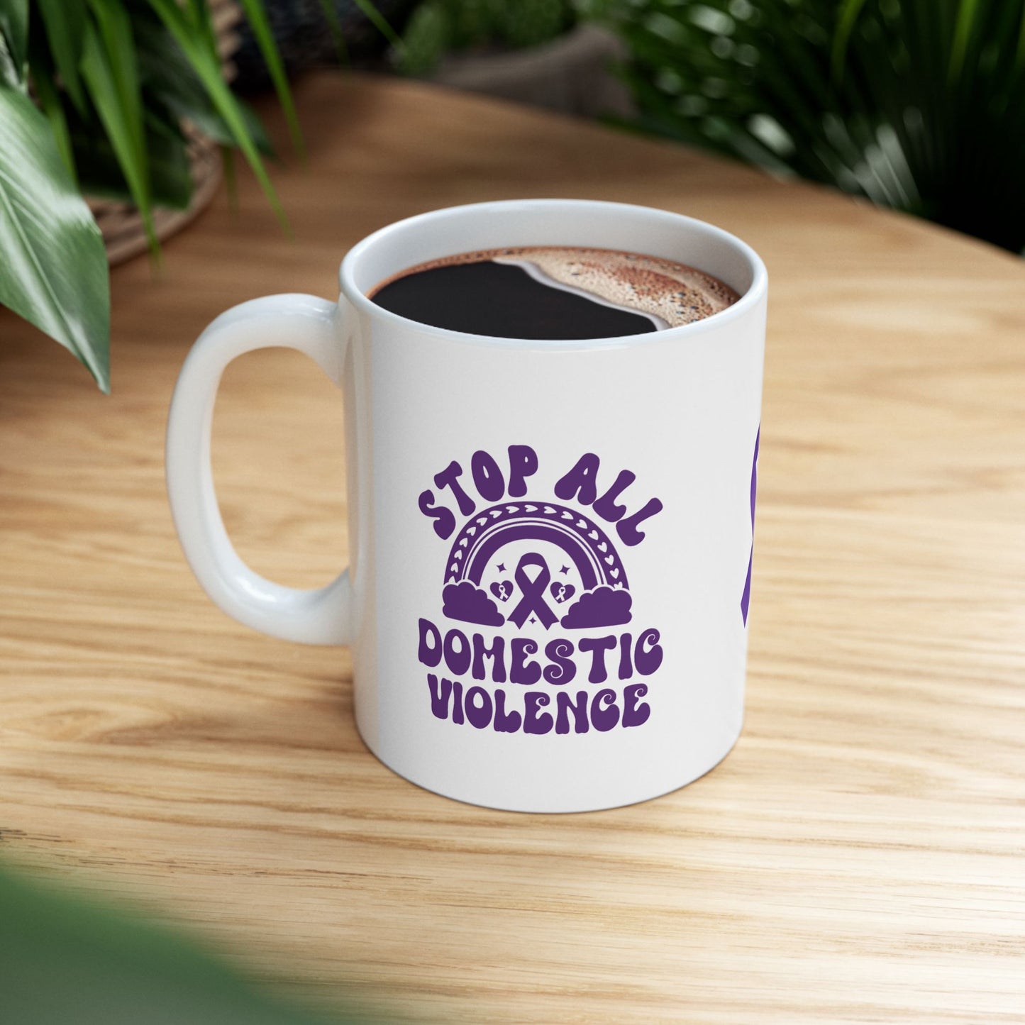 Stop All Domestic Violence Ceramic Mug - Support & Awareness