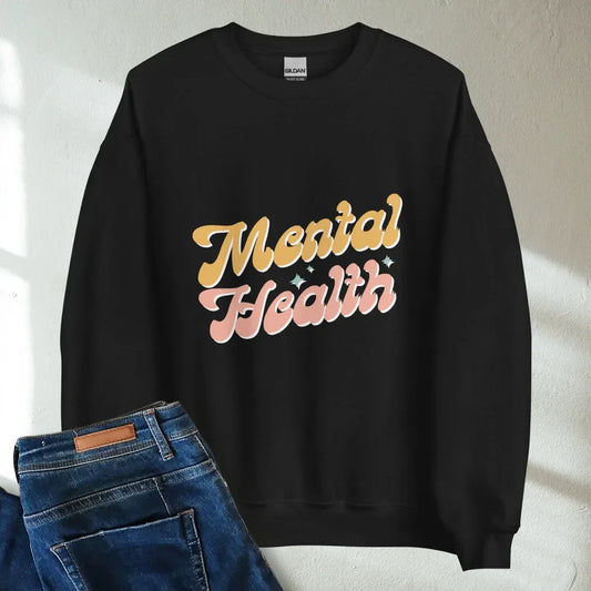 Mental Health Retro Mental Health Awareness Crew Neck Sweatshirt - Cozy & Inspirational