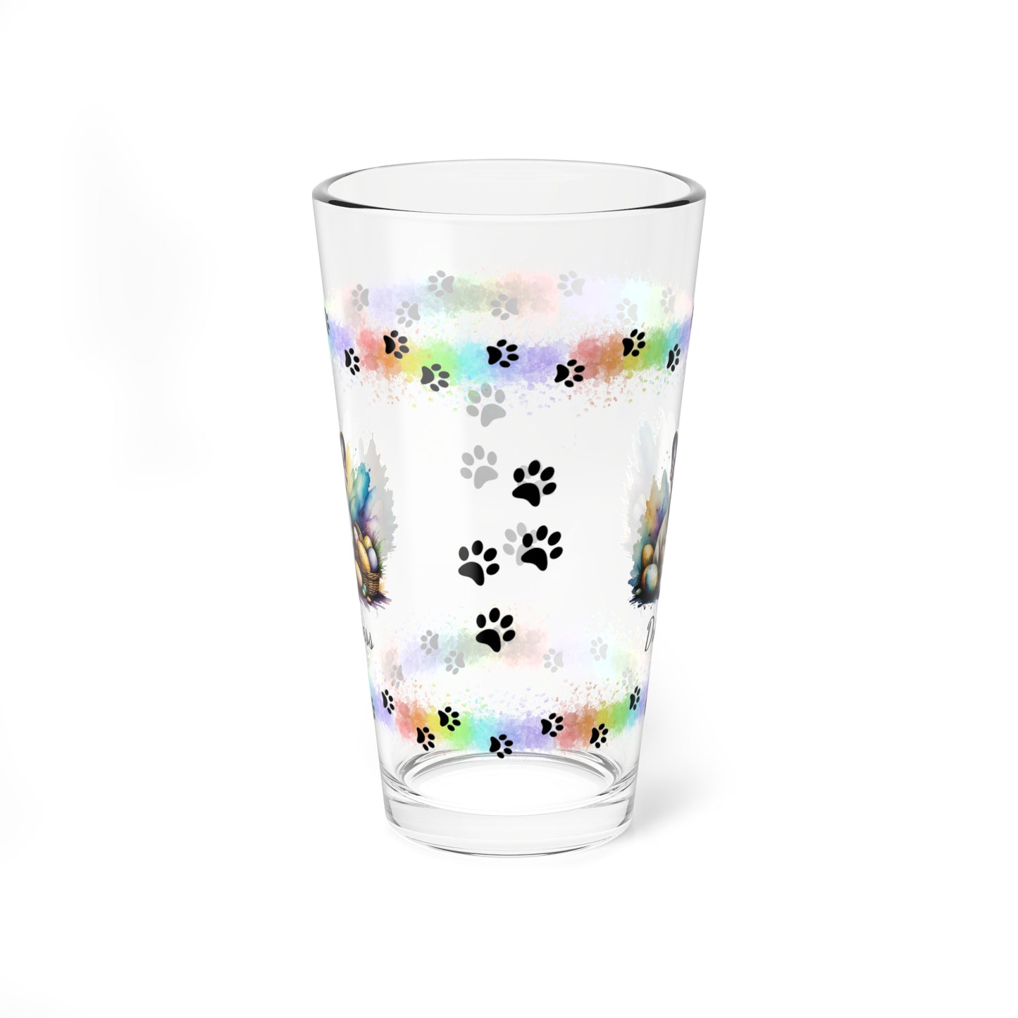 French Bulldog (Cream) Personalized Easter Puppy 16oz Pint Glass - Custom Dog Design, Mental Health Gift, Easter Décor, and Festive Celebrations