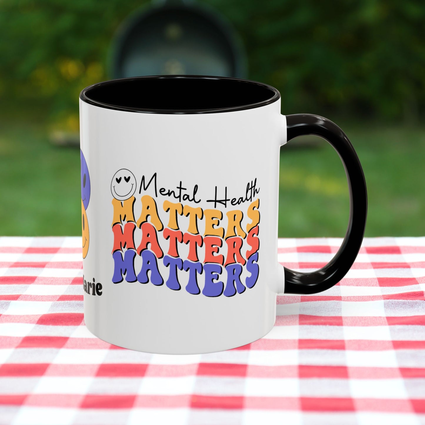 Mental Health Matters - Custom Retro Uplifting Mug for Mental Health Support & Emotional Well-Being