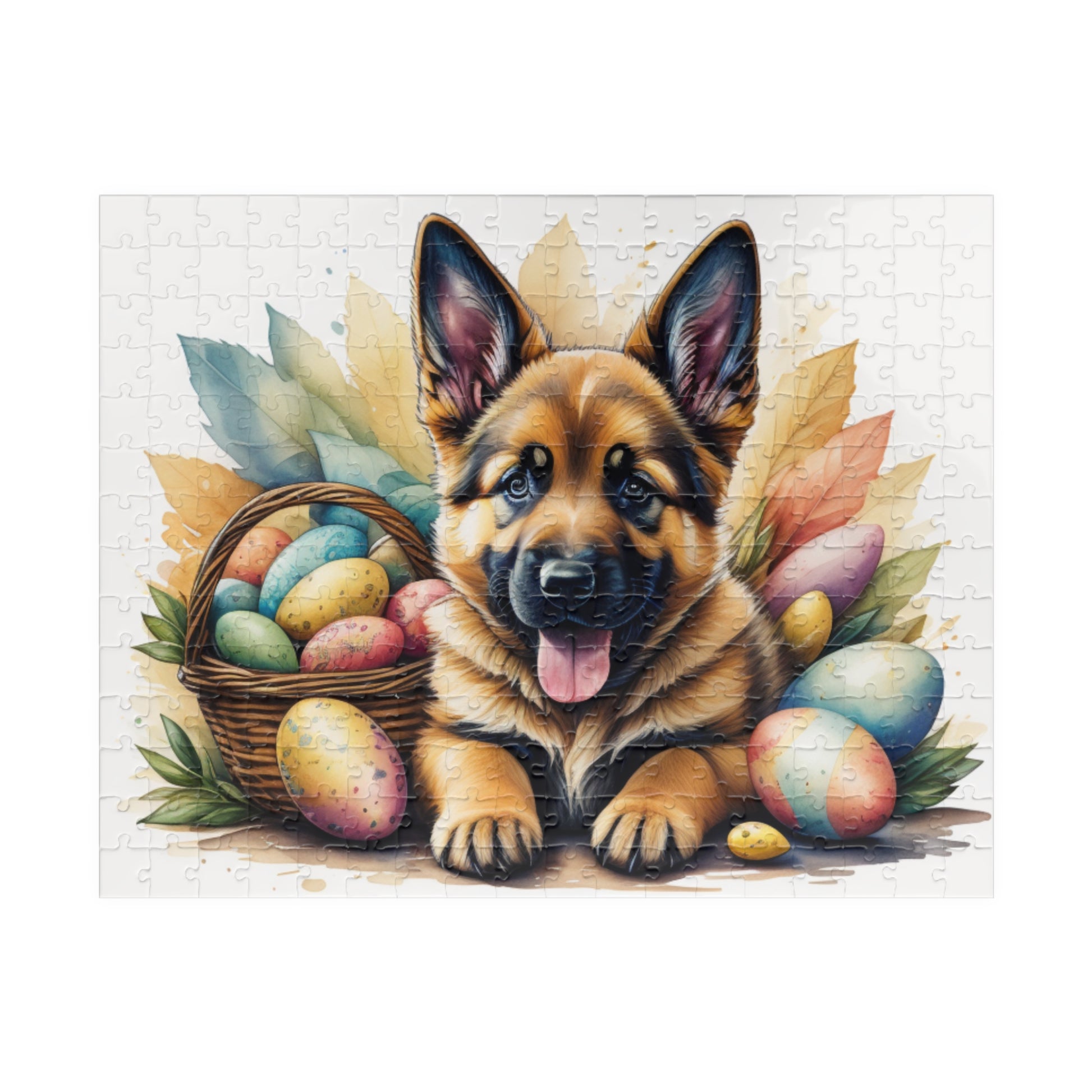 German Shepherd (Saddle) Easter Puppy Puzzle - Dog Lovers, Mental Health Benefits, Holiday Fun, Mindfulness, Stress Relief, Festive Gift