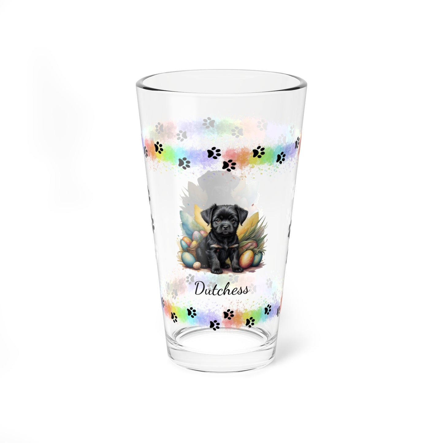 Affenpinscher Personalized Easter Puppy 16oz Pint Glass - Custom Dog Design, Mental Health Gift, Easter Décor, and Festive Celebrations