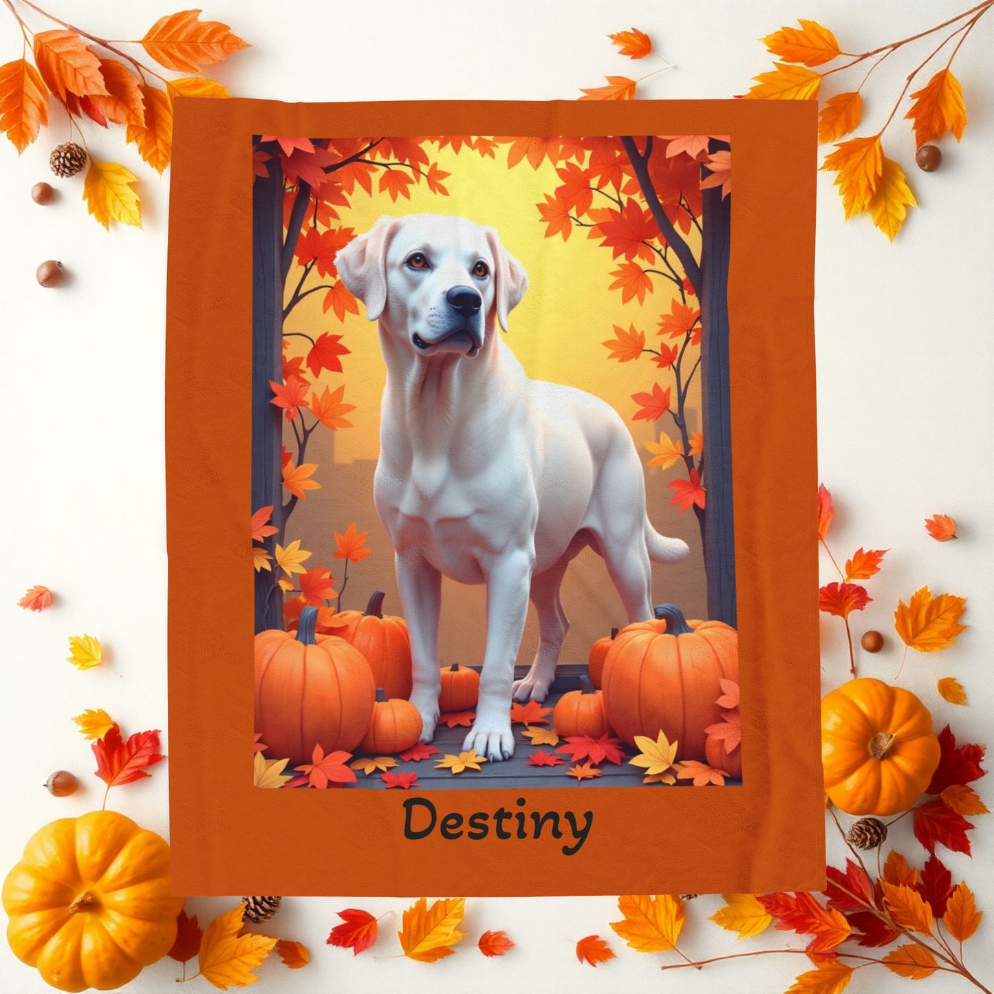 White Labrador Retriever velveteen plush blanket, personalized dog throw for white lab parents - MySisterIsASurvivor