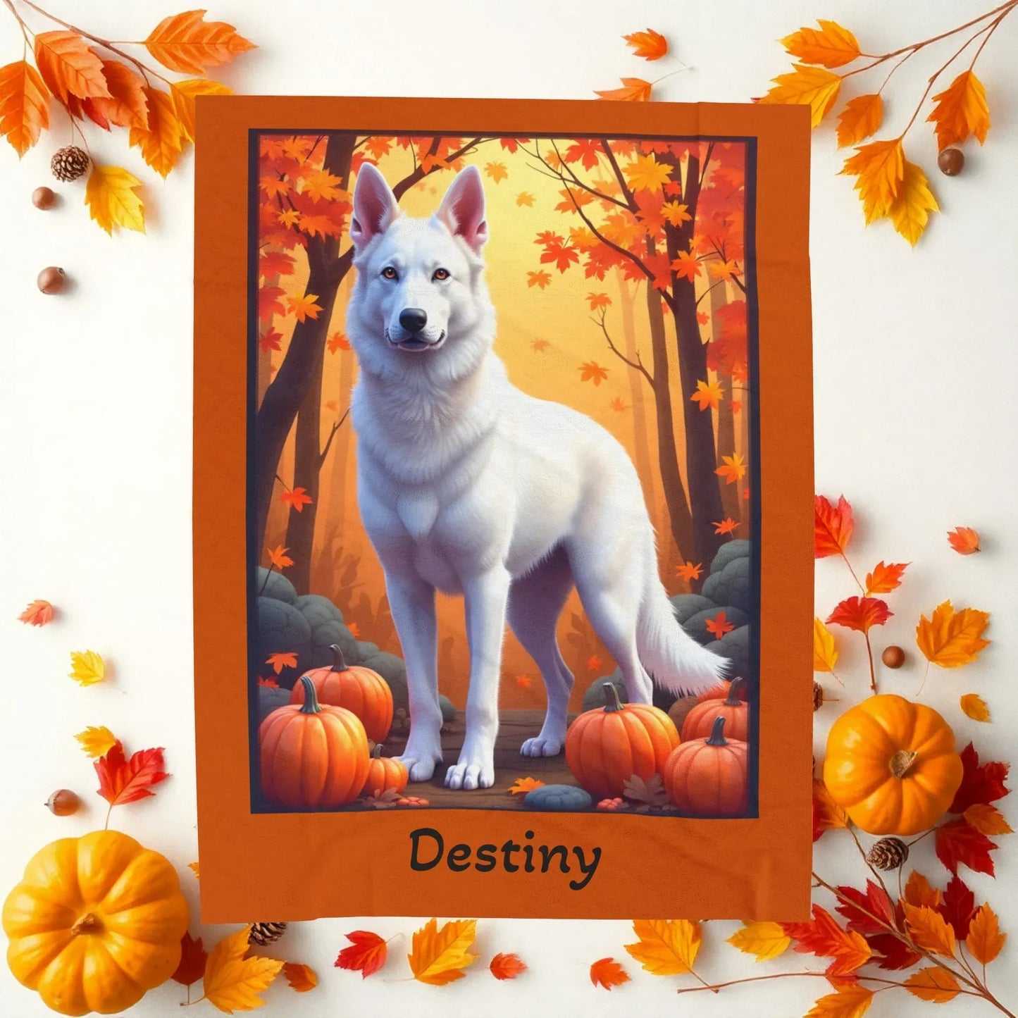 Shop our premium white german shepherd velveteen plush blanket from MySisterIsASurvivor.