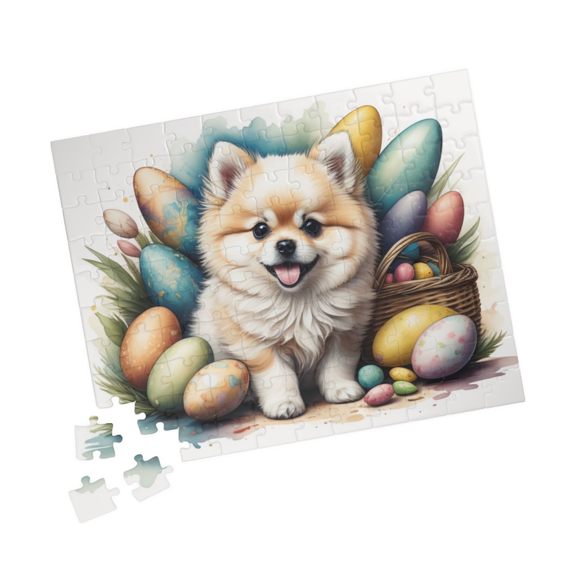 Pomeranian (Cream) Easter Puppy Puzzle - Dog Lovers, Mental Health Benefits, Holiday Fun, Mindfulness, Stress Relief, Festive Gift