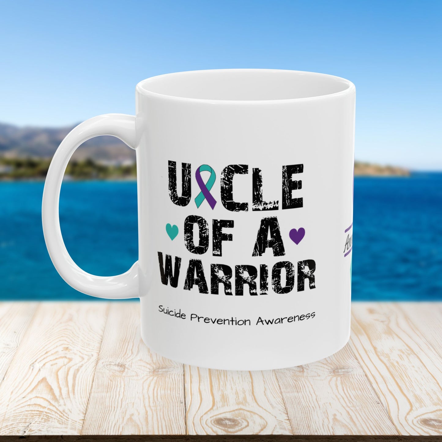 Uncle of a Warrior mug - mental health support and suicide prevention awareness design