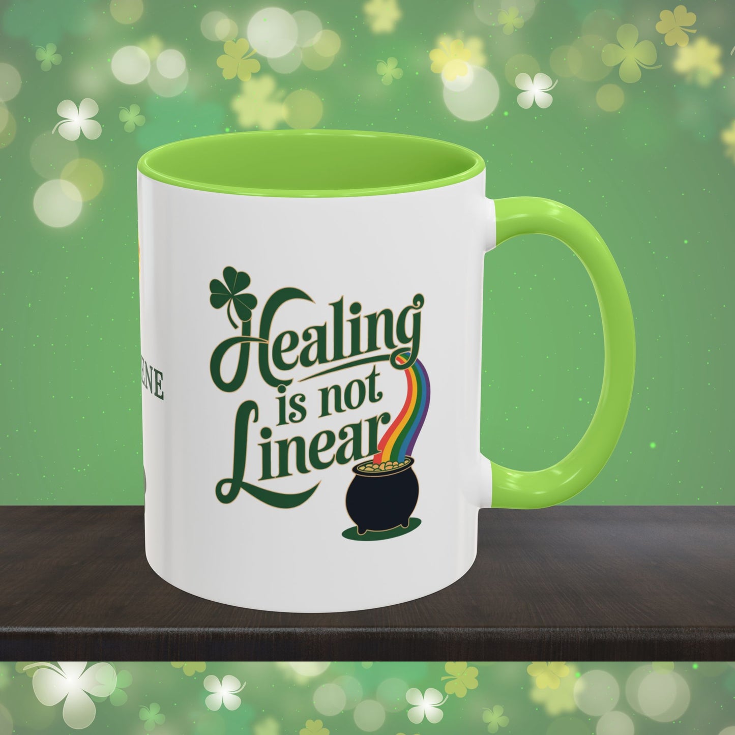 Healing Is Not Linear: Personalized St. Patrick's Day Mug - Add Your Name & Celebrate Strength and Positivity