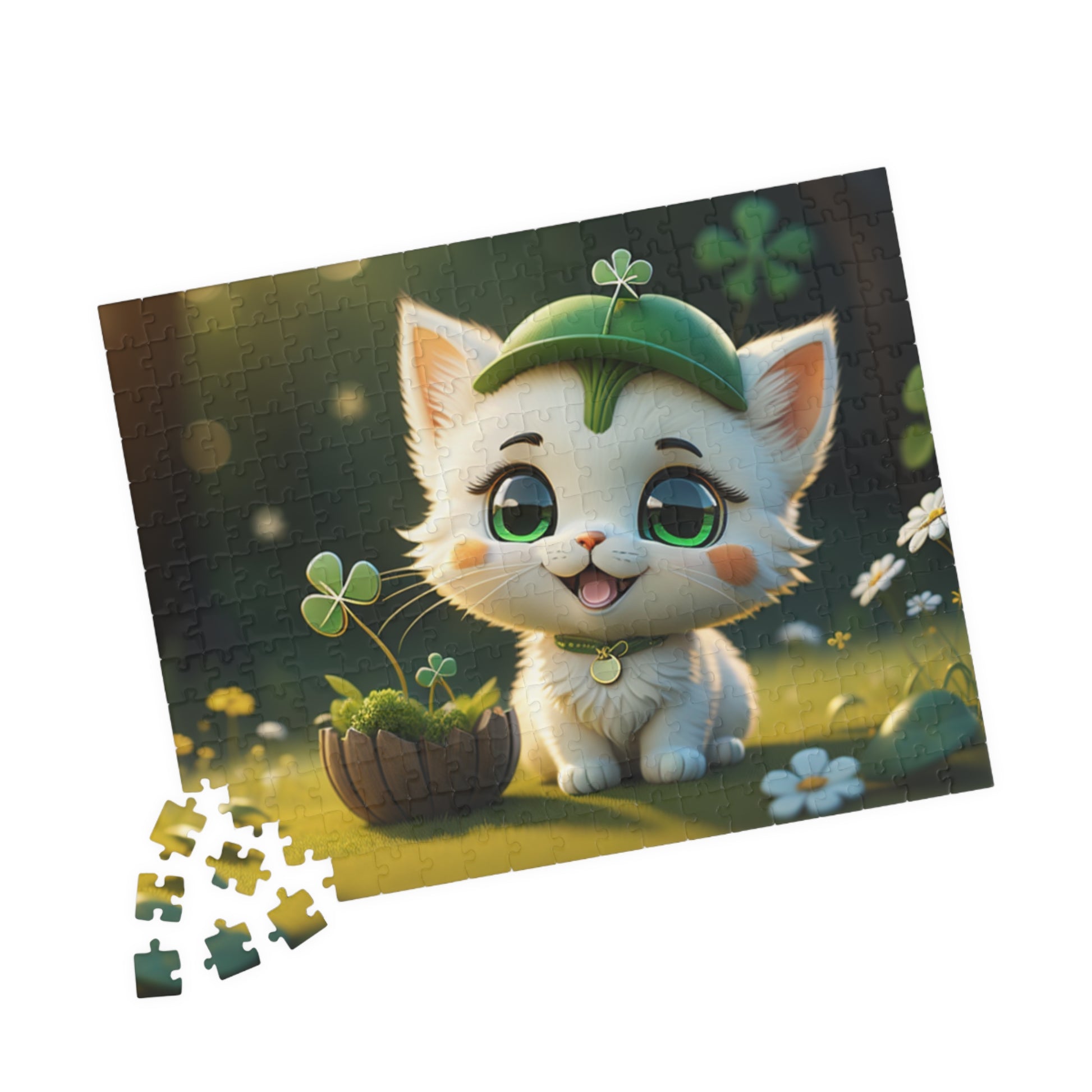 Clover Comfort Cat - St. Patrick's Day Mental Health Puzzle