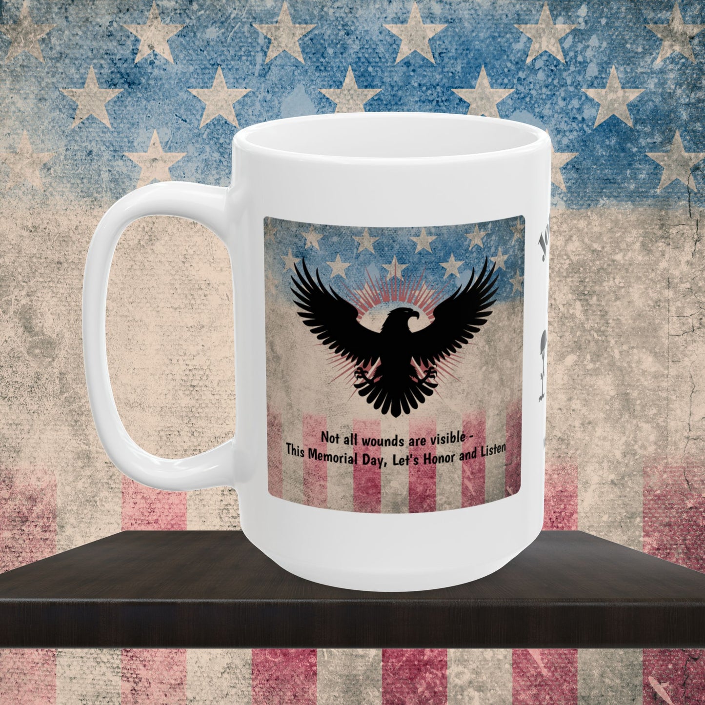 Personalized Memorial Day Mug - "Not All Wounds Are Visible" PTSD Support Tribute
