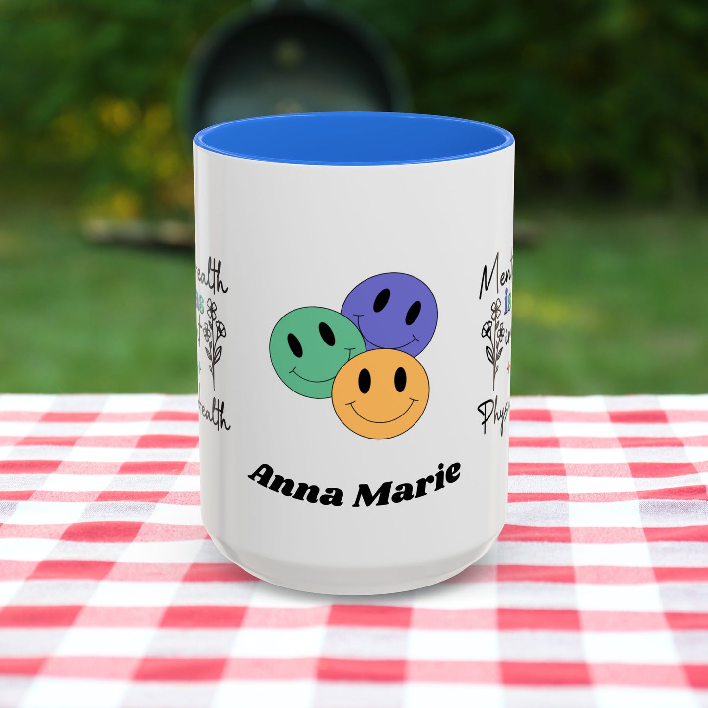 Mental Health is Just as Important as Physical Health - Custom Retro Affirmation Mug for Wellness & Mental Health Support